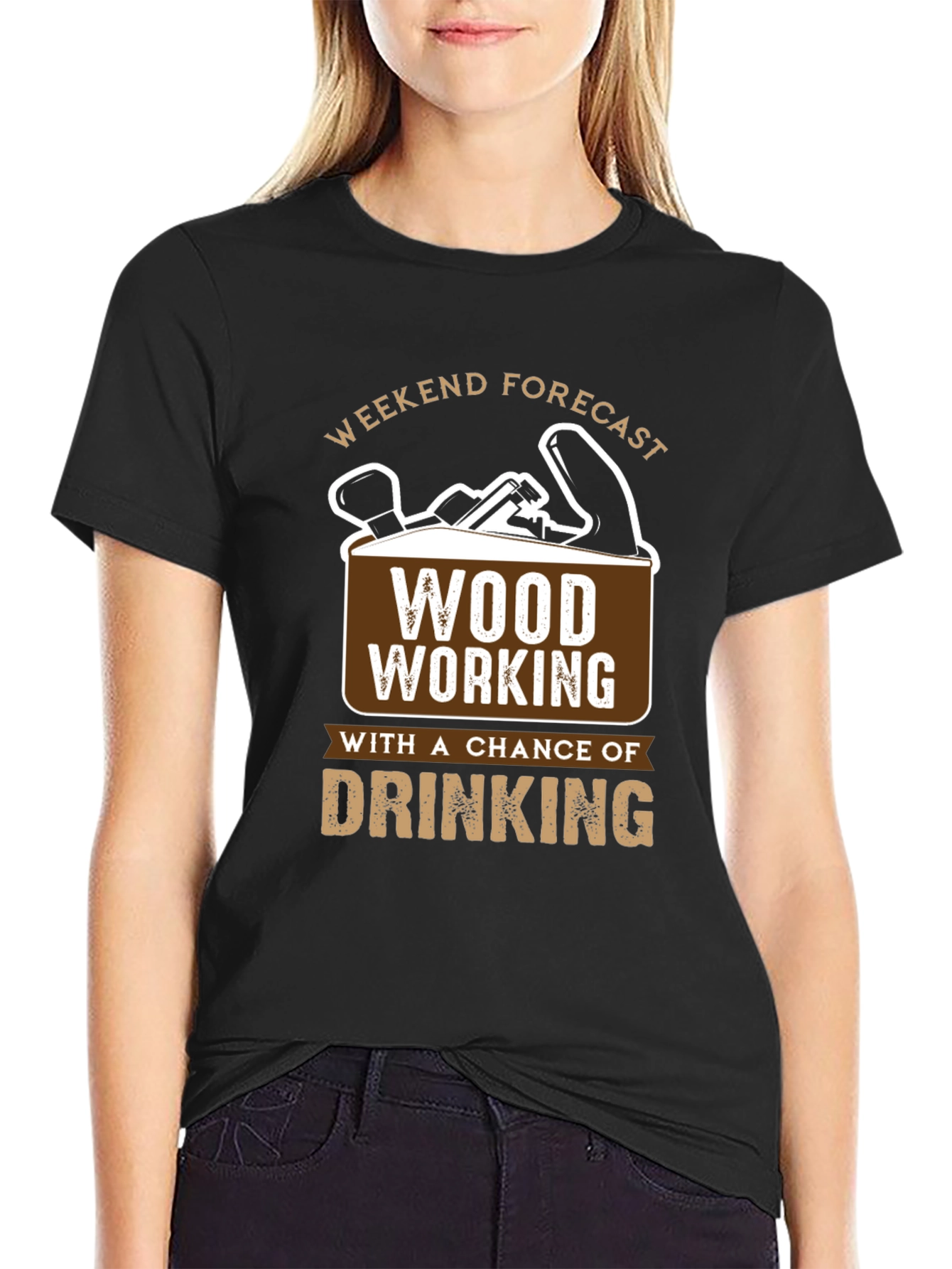 Black Weekend Forecast Woodworking T-Shirt view 2