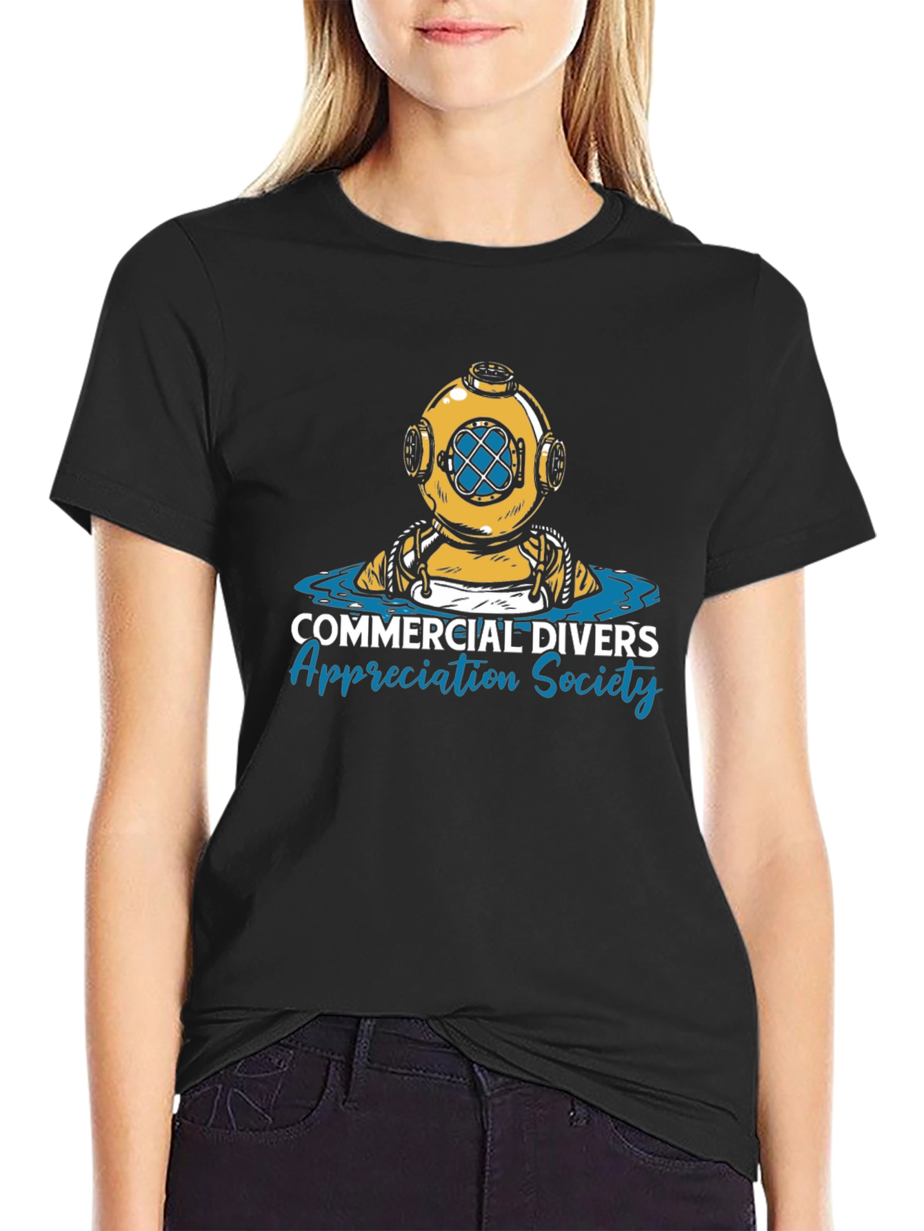 Black Commercial Divers Appreciation Society T-Shirt view 2