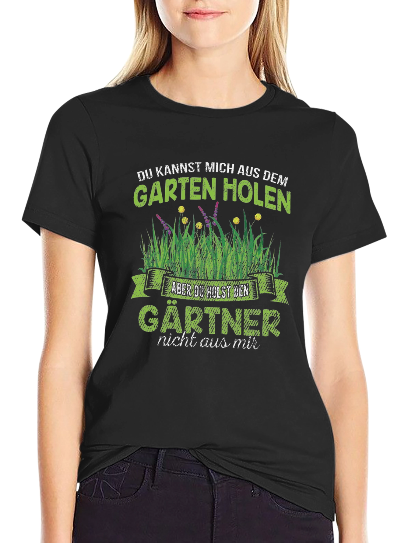 Black Gardener T-Shirt - German Gardening Humor view 2