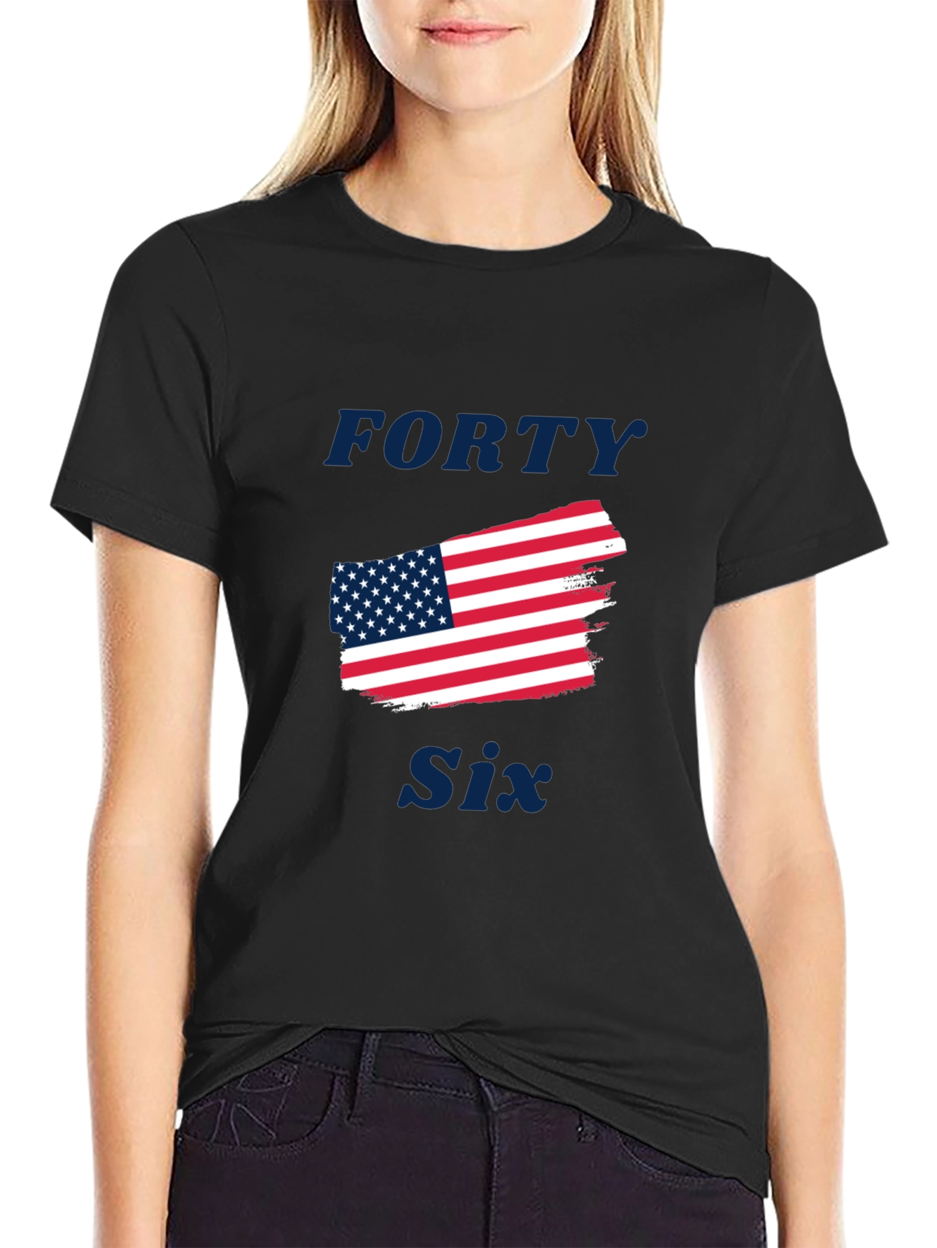 Black Forty Six American Flag Graphic Tee view 2