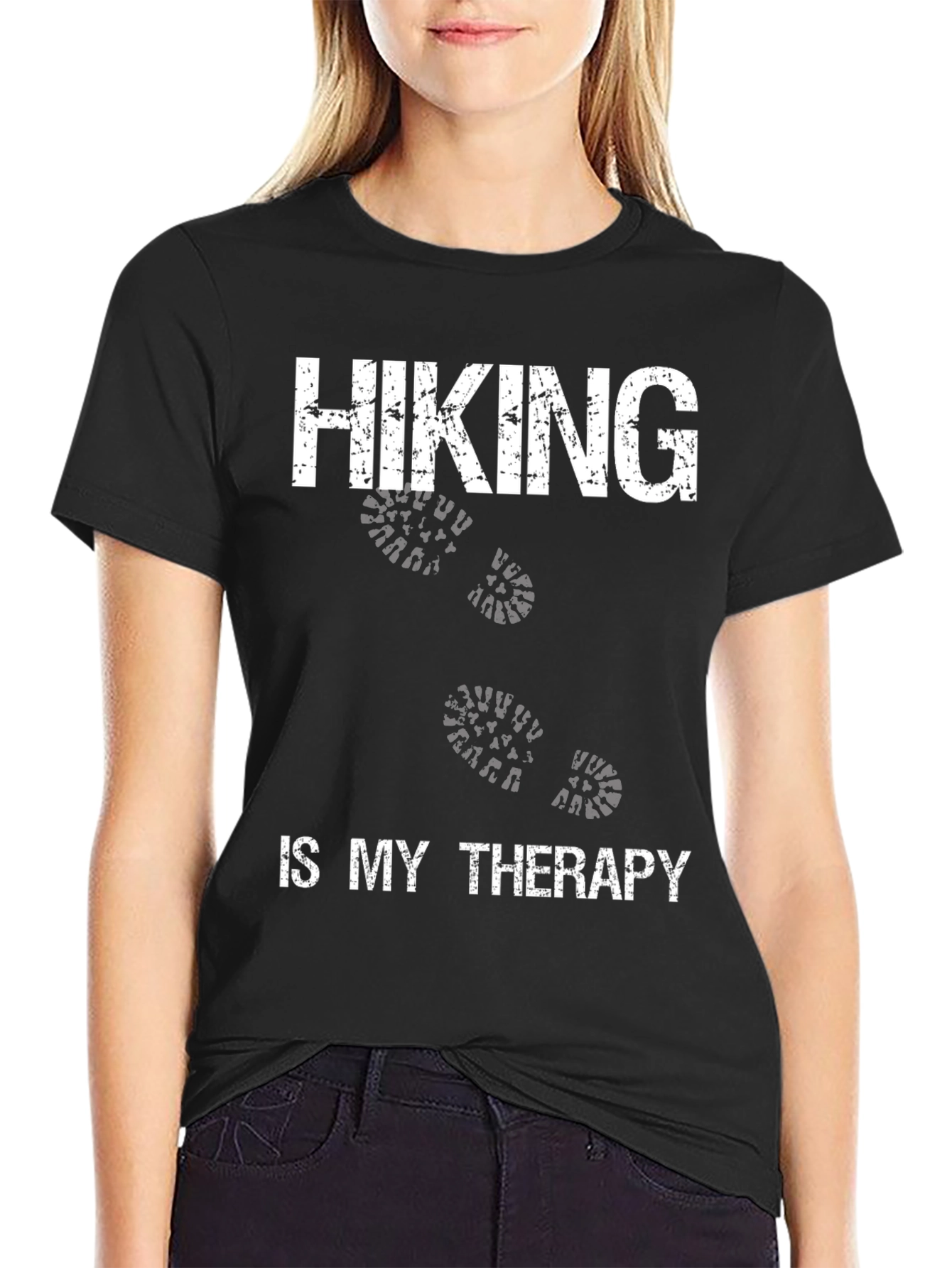 Black Hiking is My Therapy Graphic Tee view 2
