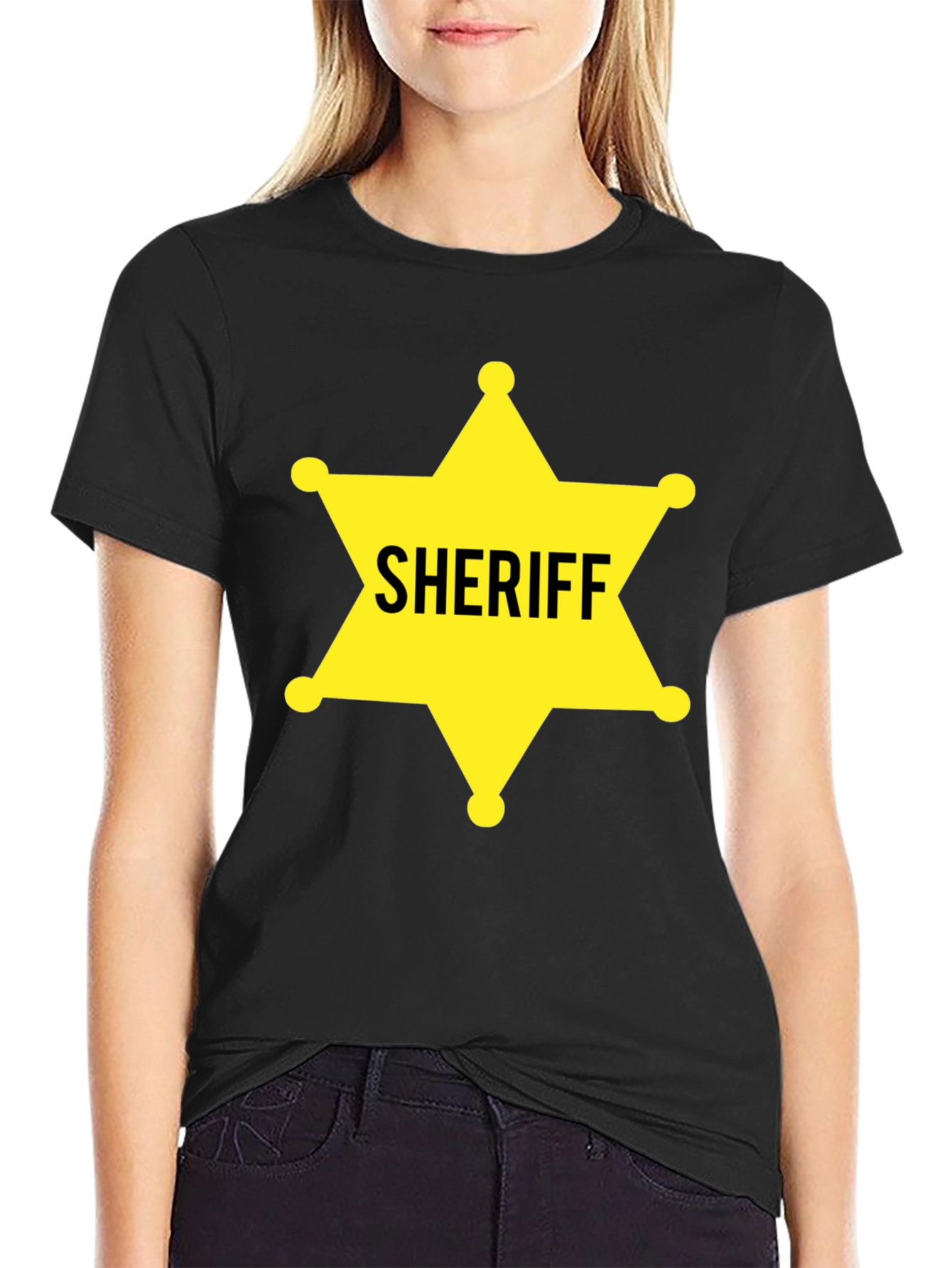Black Sheriff Star Graphic T-Shirt view 2