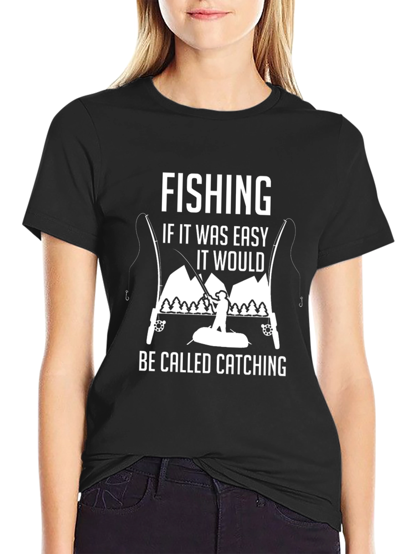 Black Fishing T-Shirt - If It Was Easy... view 2