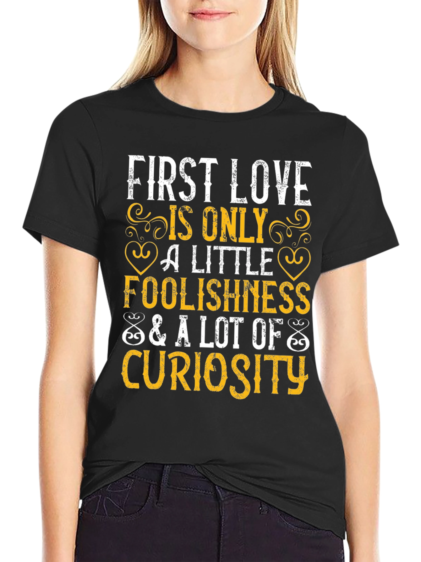 Black First Love Curiosity Graphic Tee view 2
