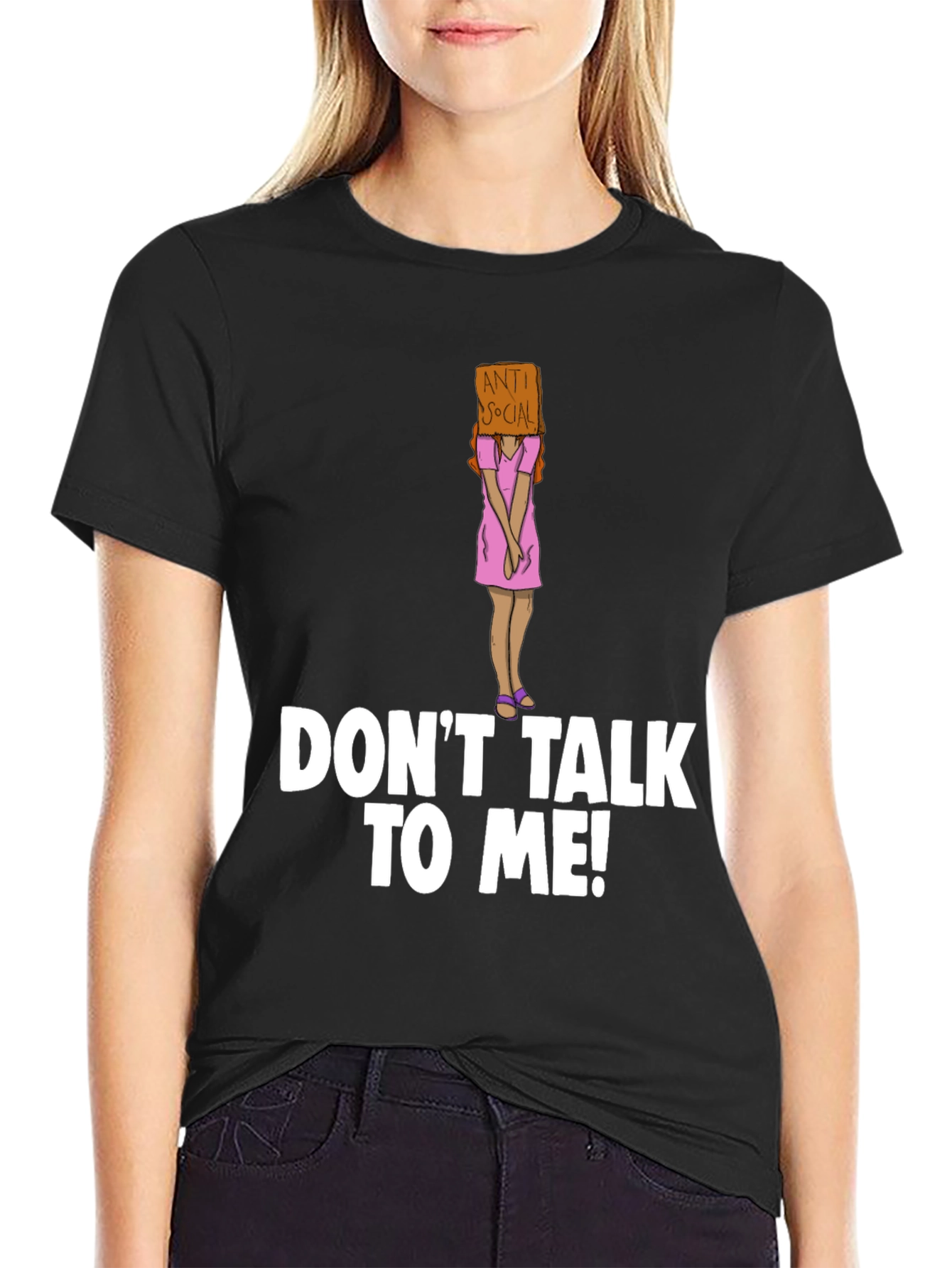 Black Anti-Social T-Shirt - 'Don't Talk To Me!' Novelty Tee view 2