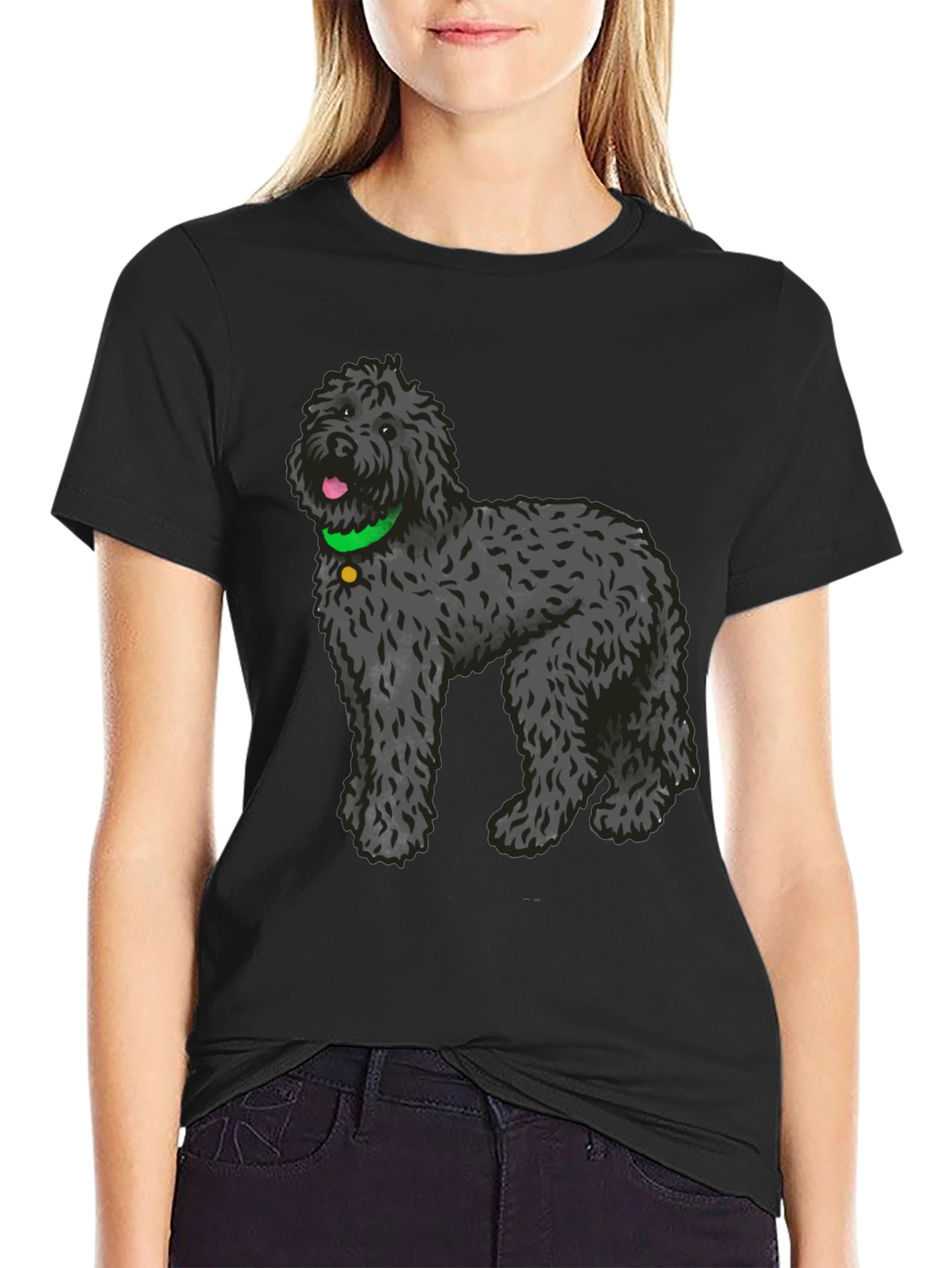Black Dog Lover Tee - Black Portuguese Water Dog Graphic T-Shirt view 2