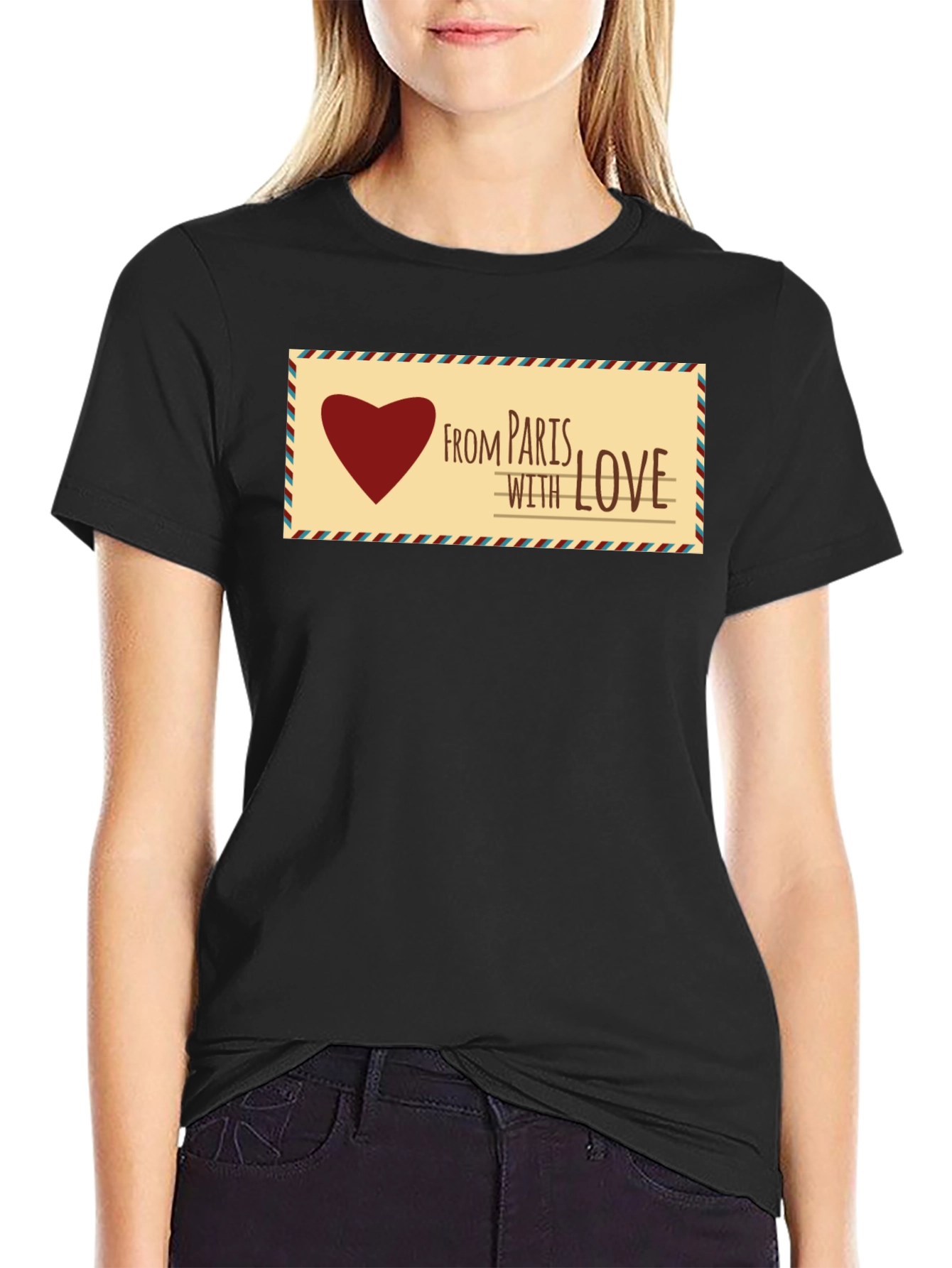 Black Paris With Love Graphic T-Shirt view 2