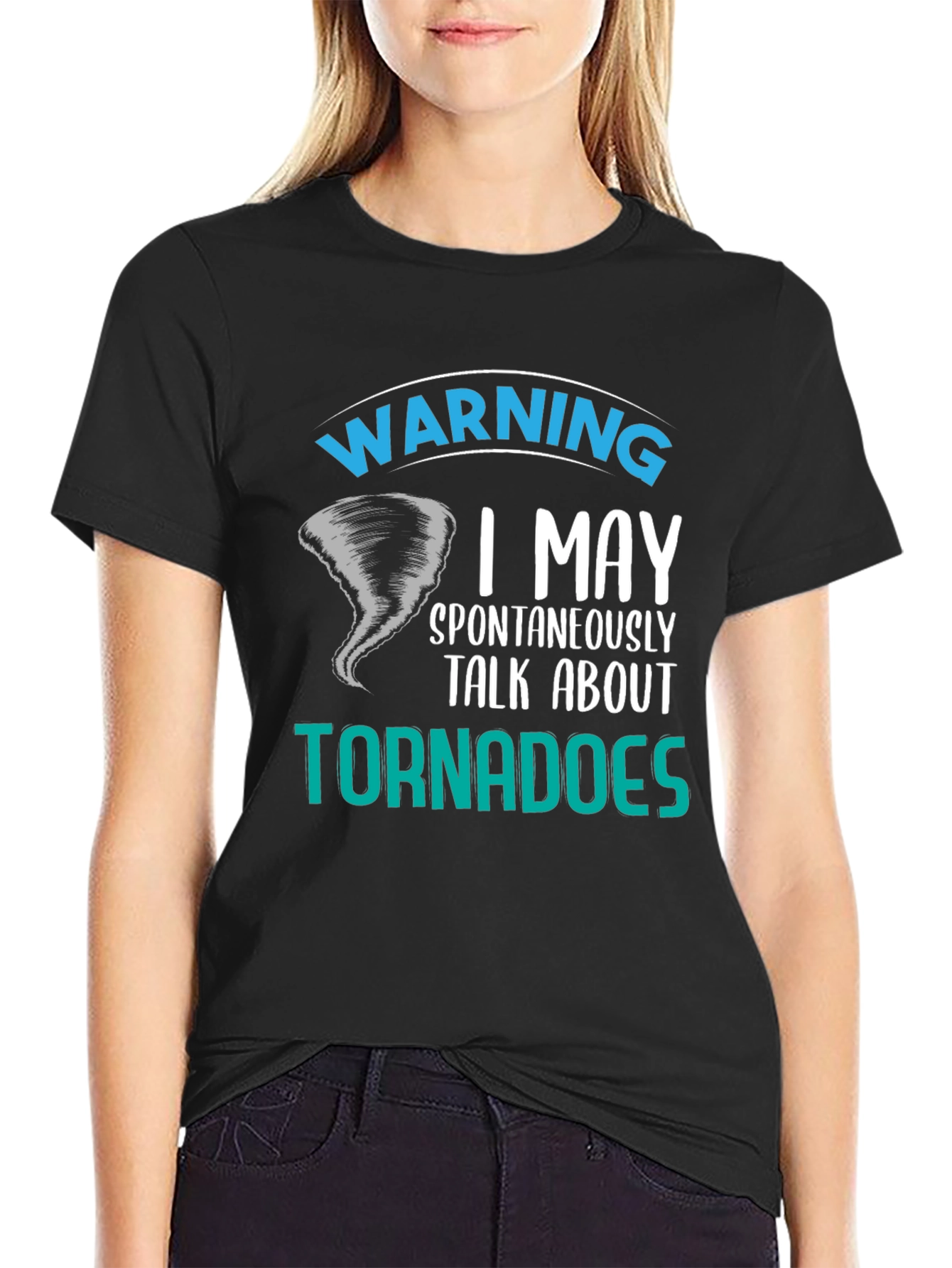 Black Warning Tornadoes Men's T-Shirt view 2