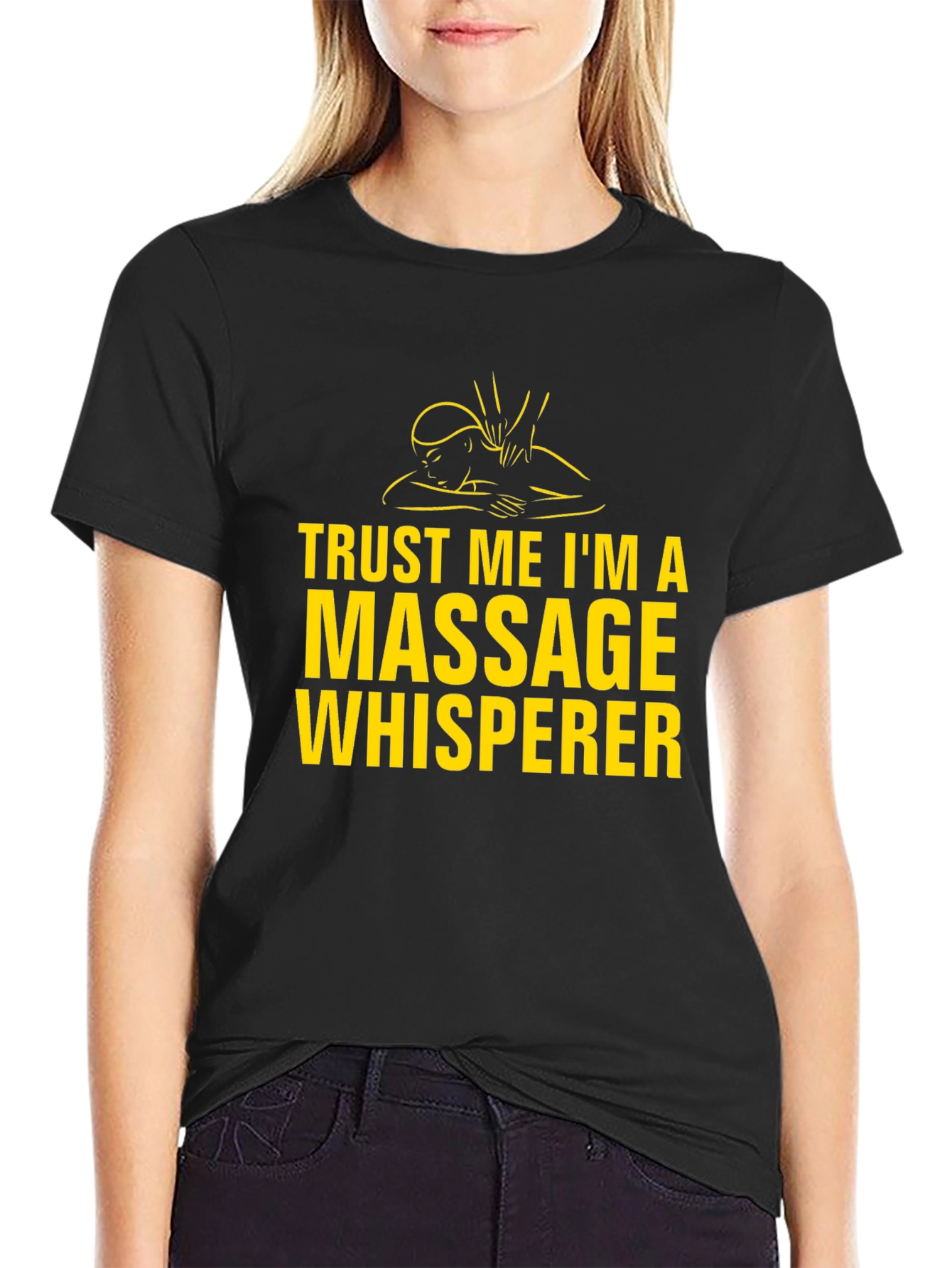 Black Massage Whisperer Graphic Tee - Black T-Shirt view 2
