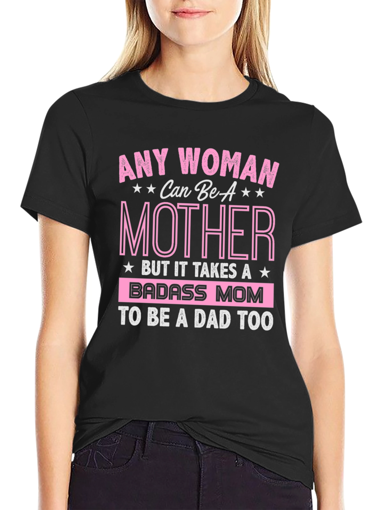 Black Badass Mom T-Shirt - Mother's Day Gift view 2