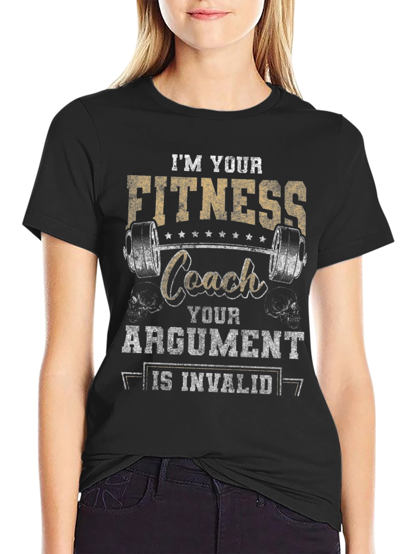 Black Fitness Coach T-Shirt - Your Argument is Invalid view 2