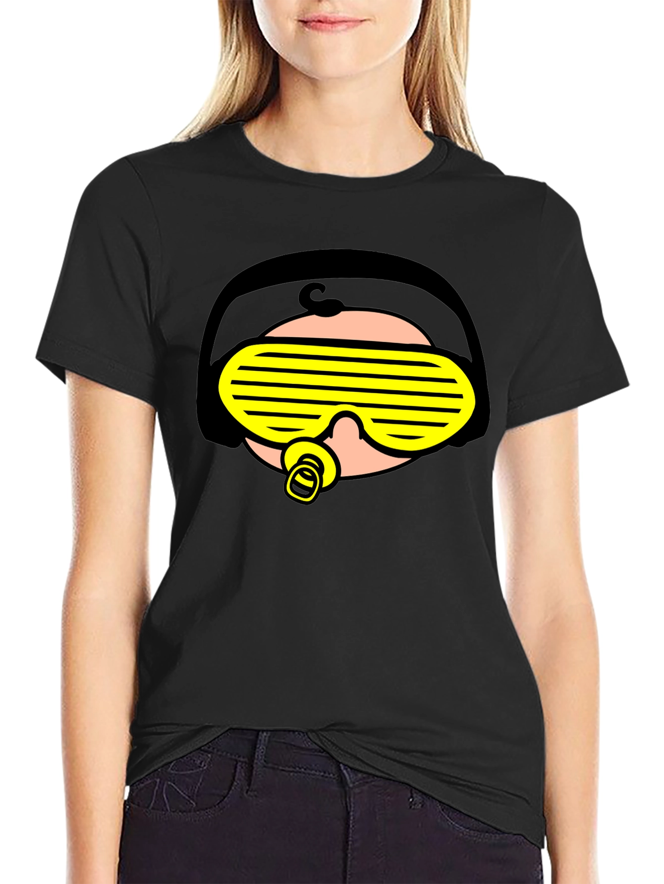 Black Baby DJ T-Shirt - Funny Graphic Tee for Music Lovers view 2