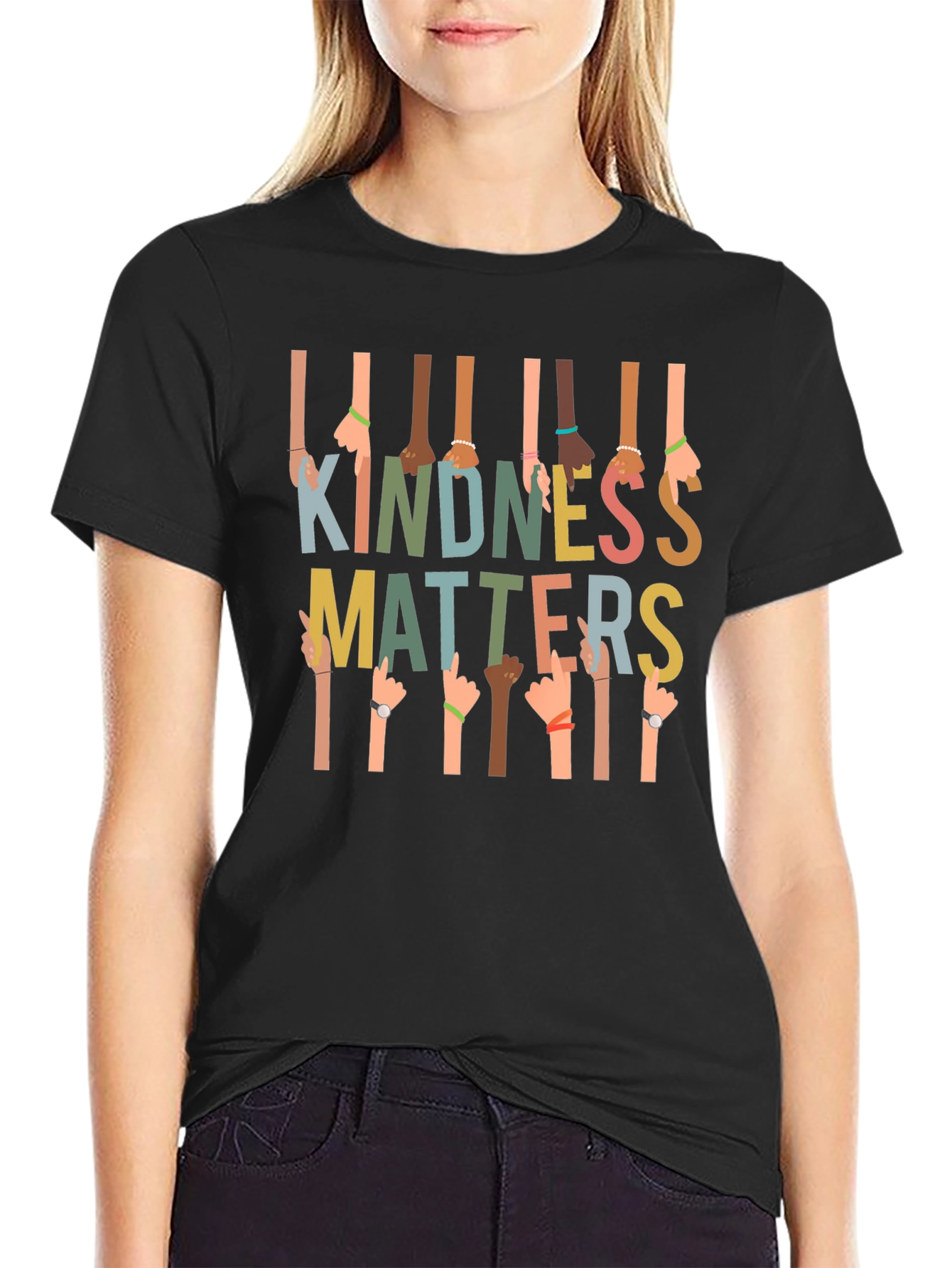 Black Kindness Matters Graphic T-Shirt view 2