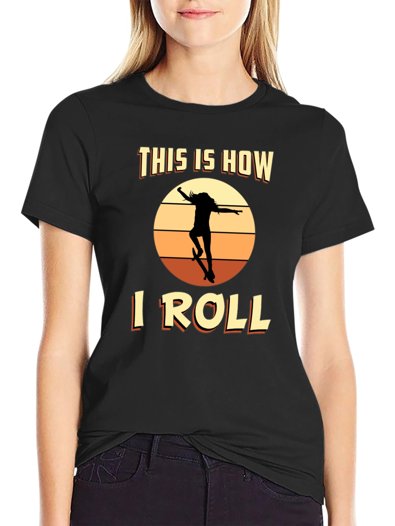 Black This is How I Roll Skateboard T-Shirt view 2