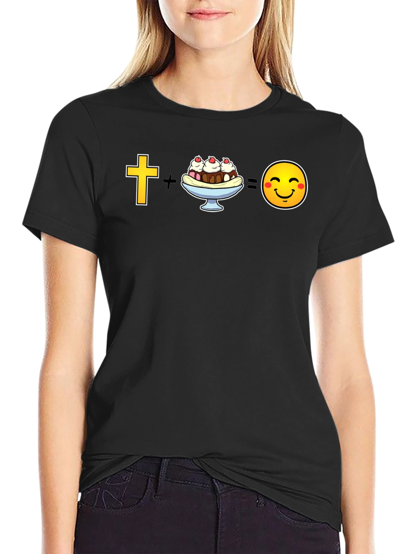 Black Christian Ice Cream = Happy T-Shirt view 2