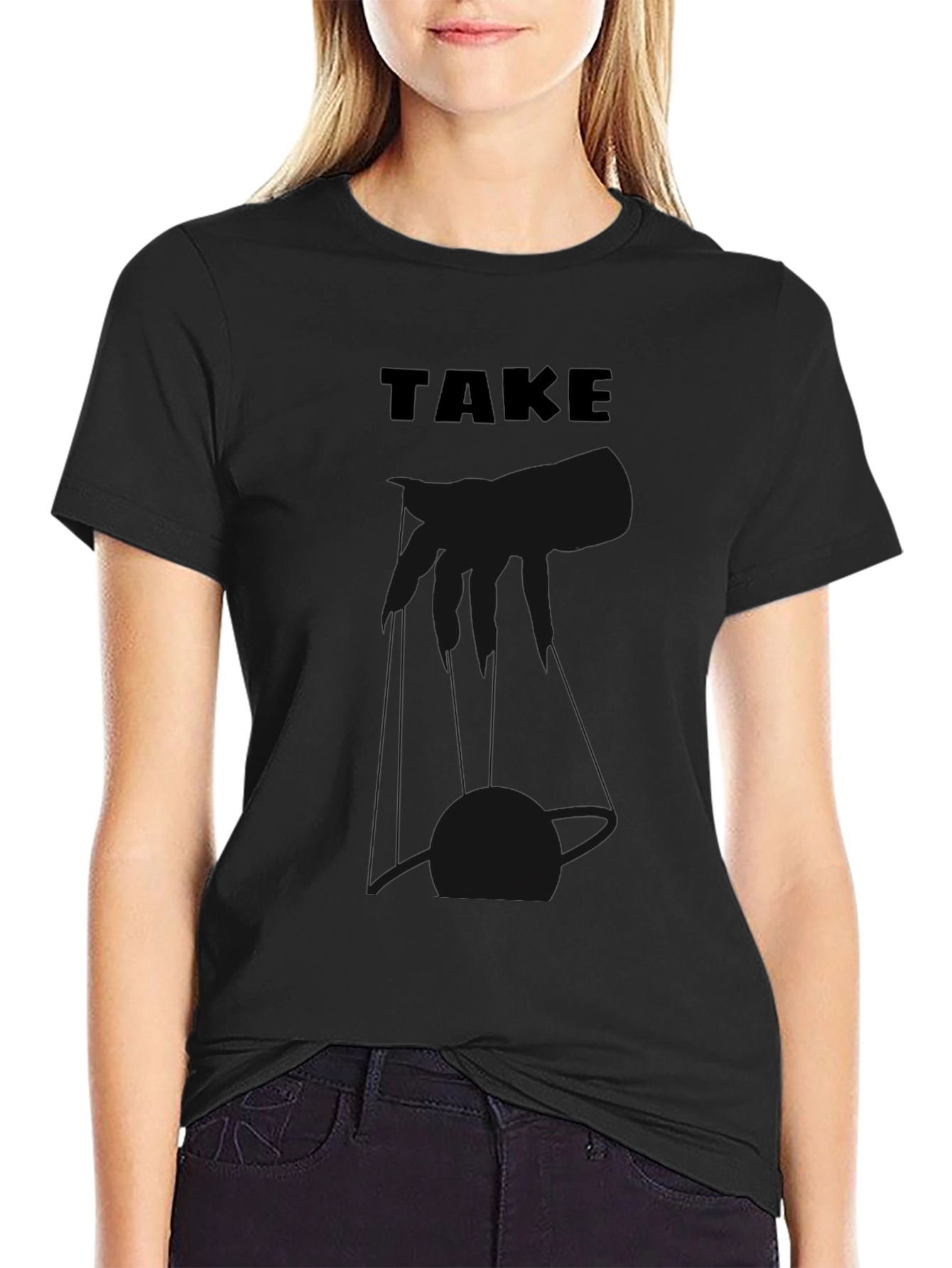 Black Men's Black "TAKE" Graphic Tee Shirt view 2