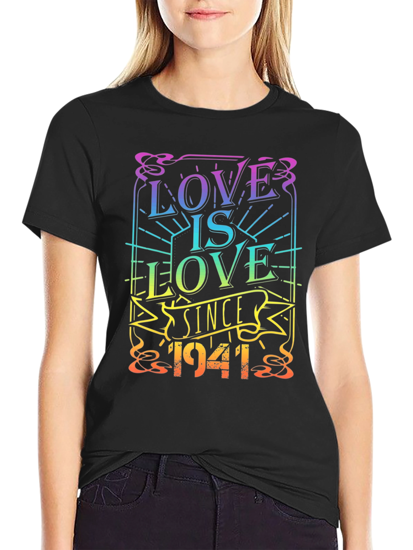 Black Love is Love Since 1941 Graphic T-Shirt view 2