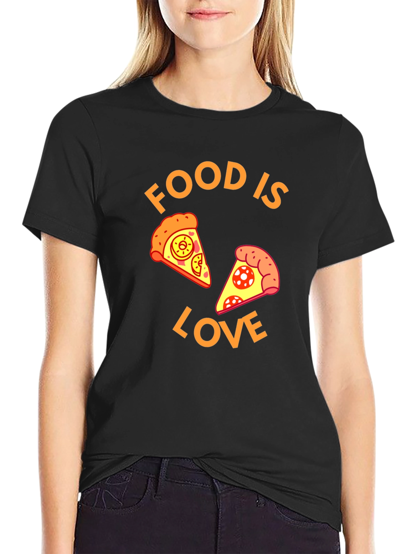 Black Food is Love Pizza Graphic Tee view 2
