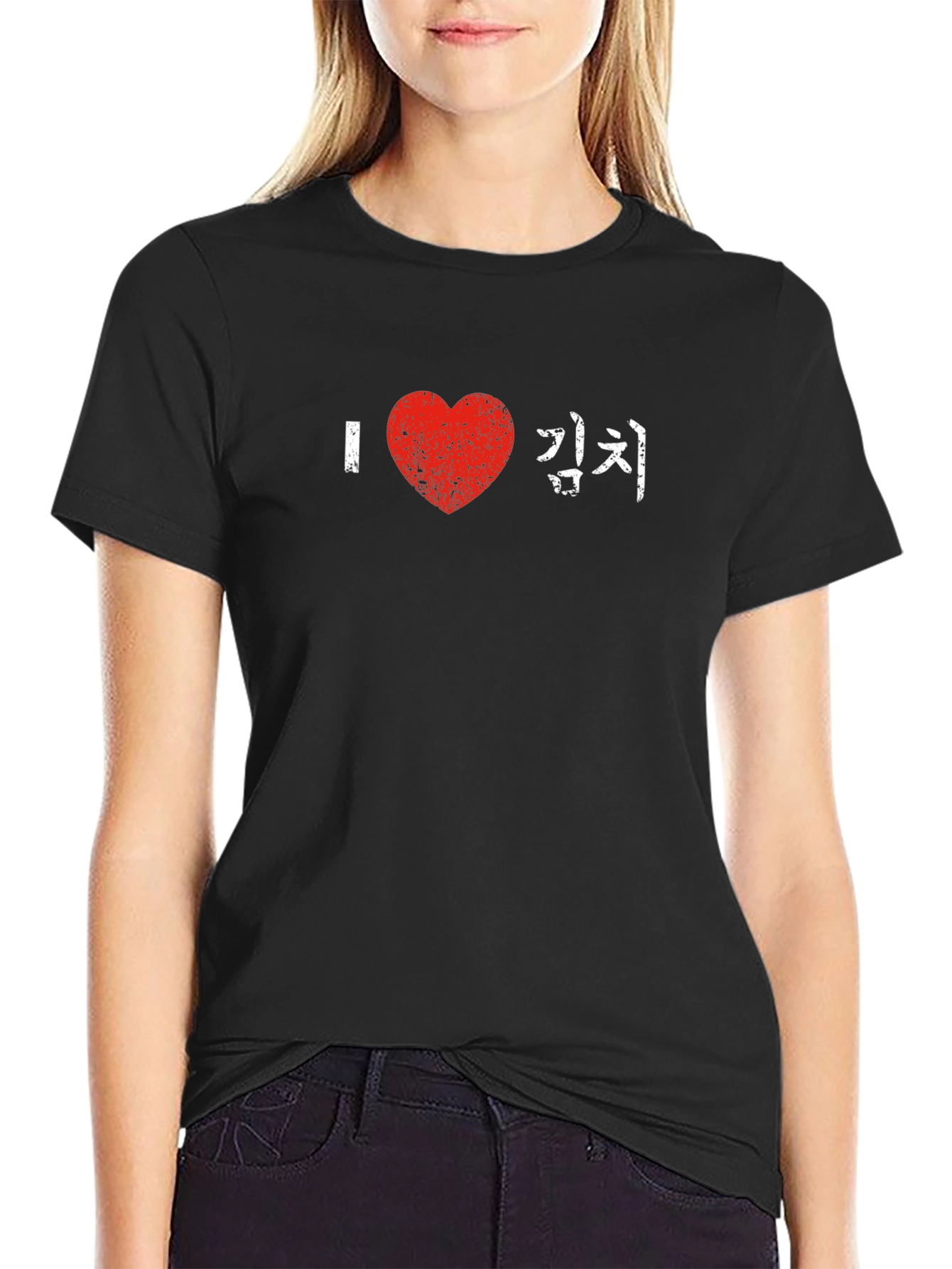 Black I Love Kimchi T-Shirt - Korean Foodie Tee view 2