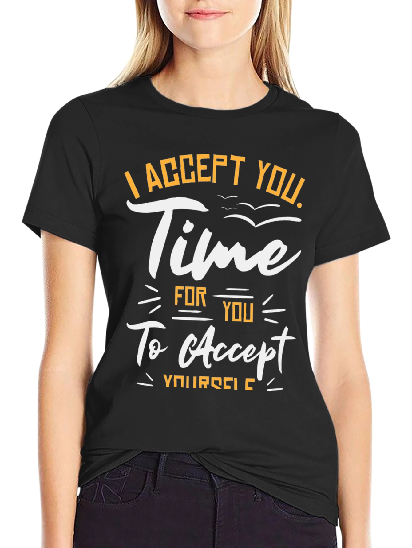 Black I Accept You Graphic Tee - Black view 2