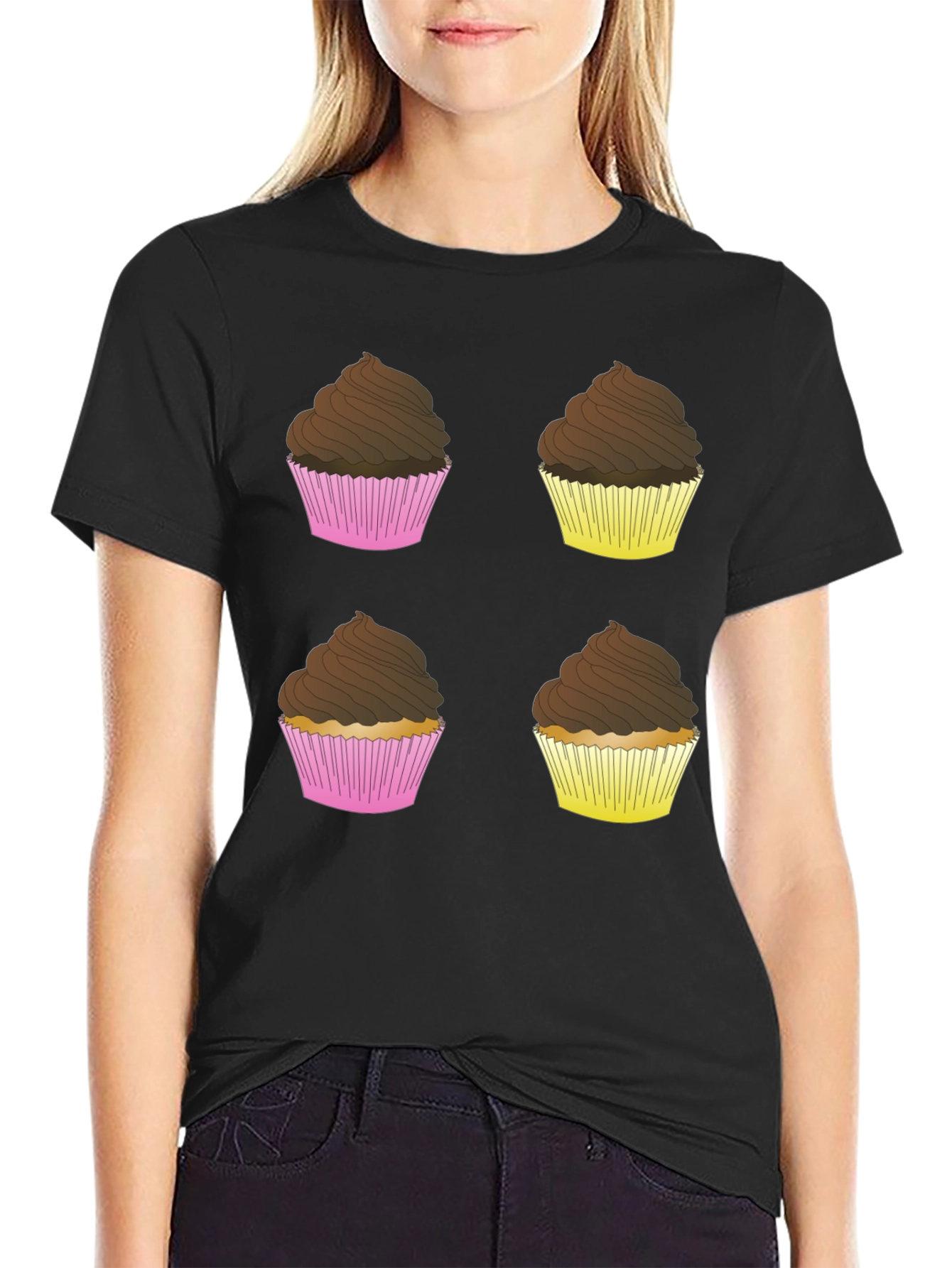 Black Cupcake T-Shirt - Sweet Design view 2