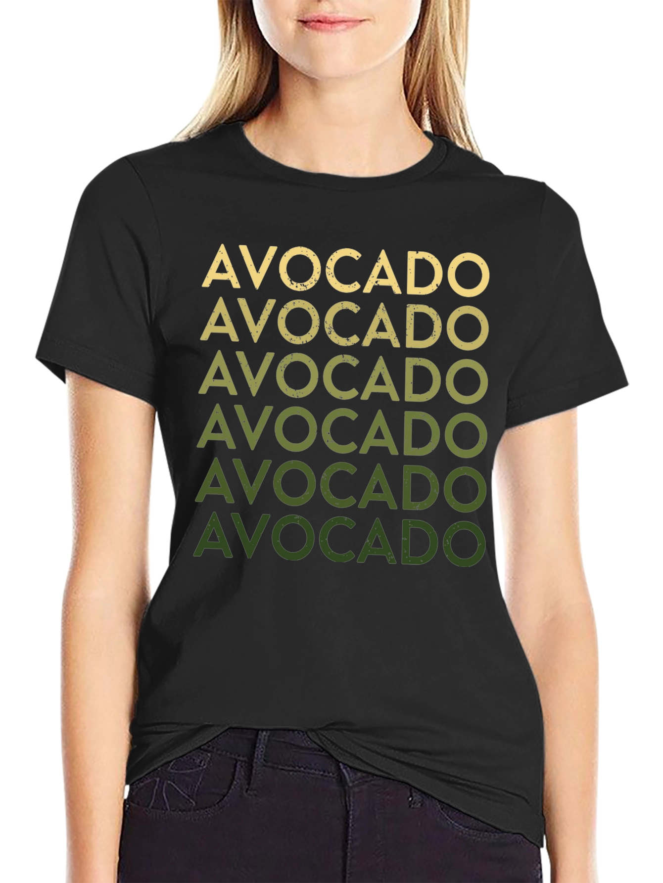 Black Avocado Lover T-Shirt - Funny Vegan Graphic Tee view 2