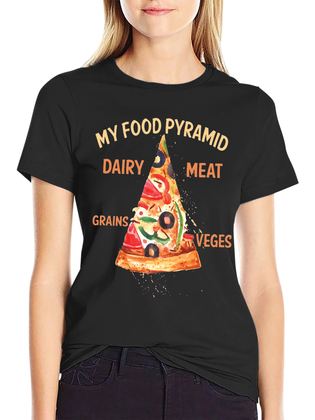 Pizza Food Pyramid T-Shirt - Funny Foodie Tee - 2