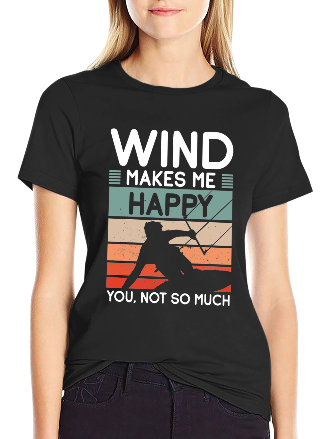 Black Wind Makes Me Happy Graphic Tee view 2