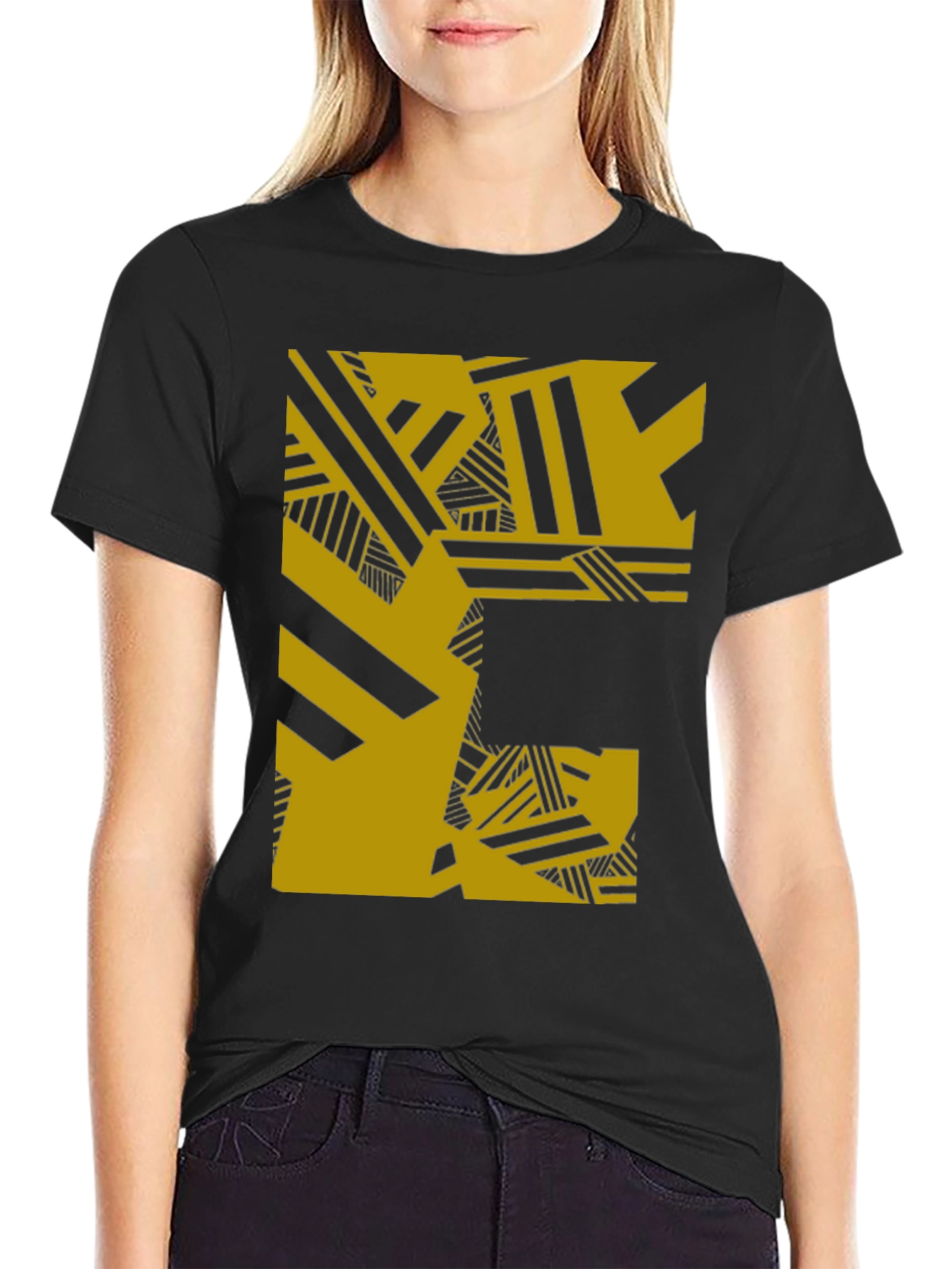 Black Abstract Graphic Tee - Black view 2