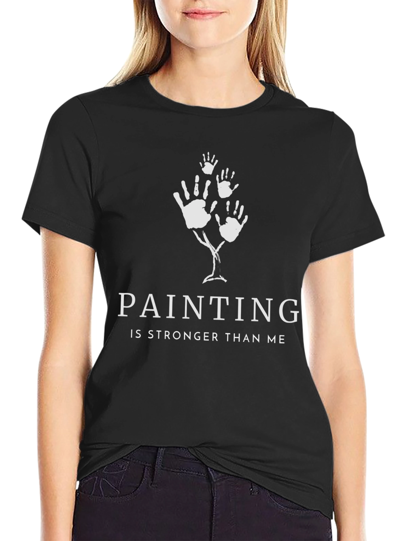 Black Painting is Stronger Tee view 2