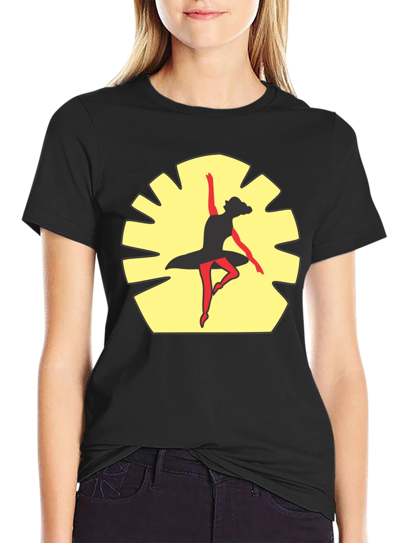 Black Ballerina Dance Graphic Tee - Stylish Comfort view 2