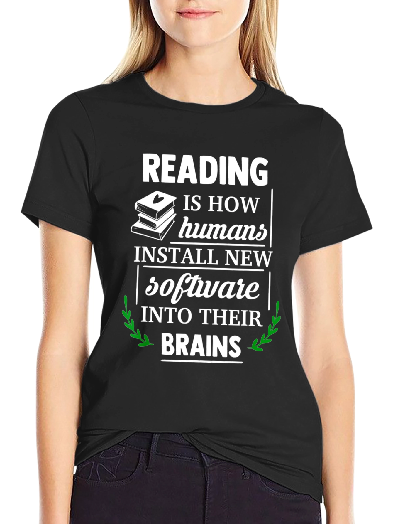 Black Reading Installs Software T-Shirt view 2