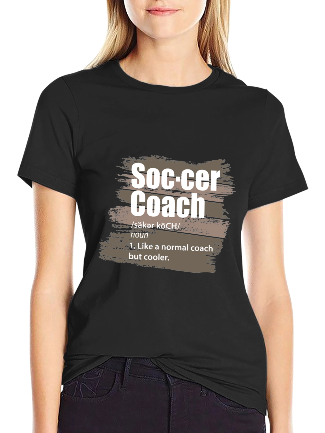 Black Soccer Coach Definition T-Shirt view 2