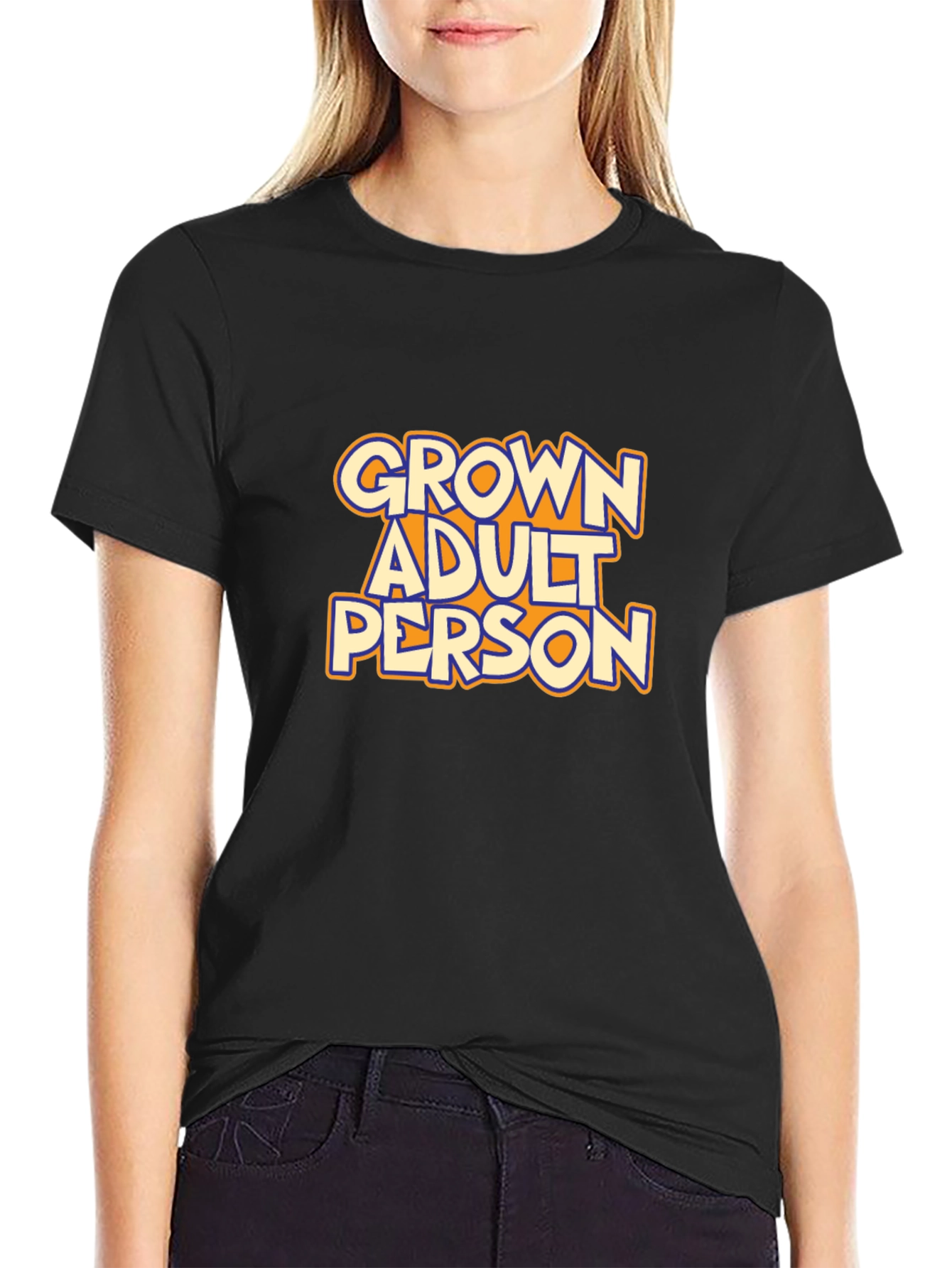 Black Grown Adult Person Graphic T-Shirt view 2