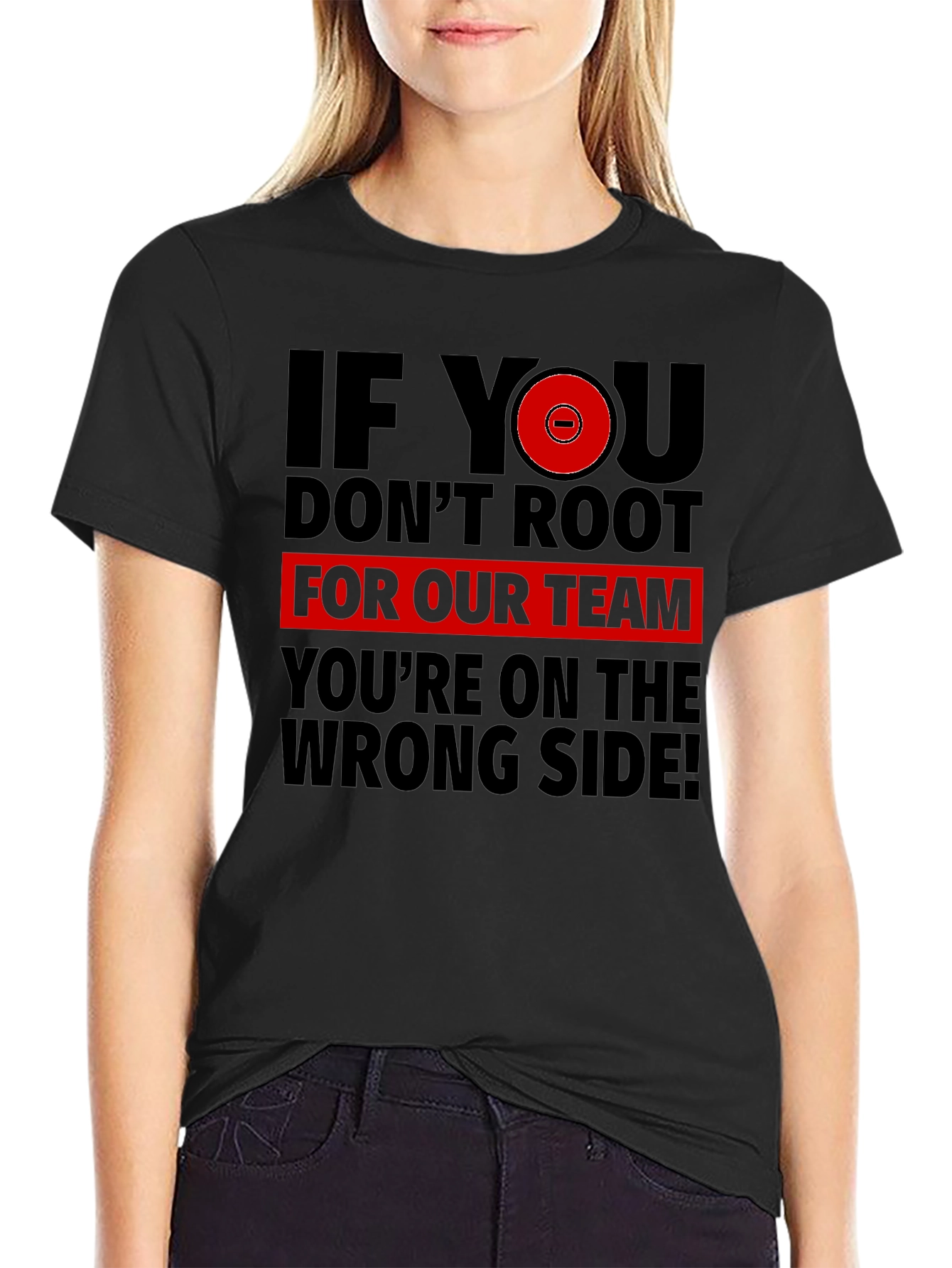 Black Root For Our Team Graphic T-Shirt view 2