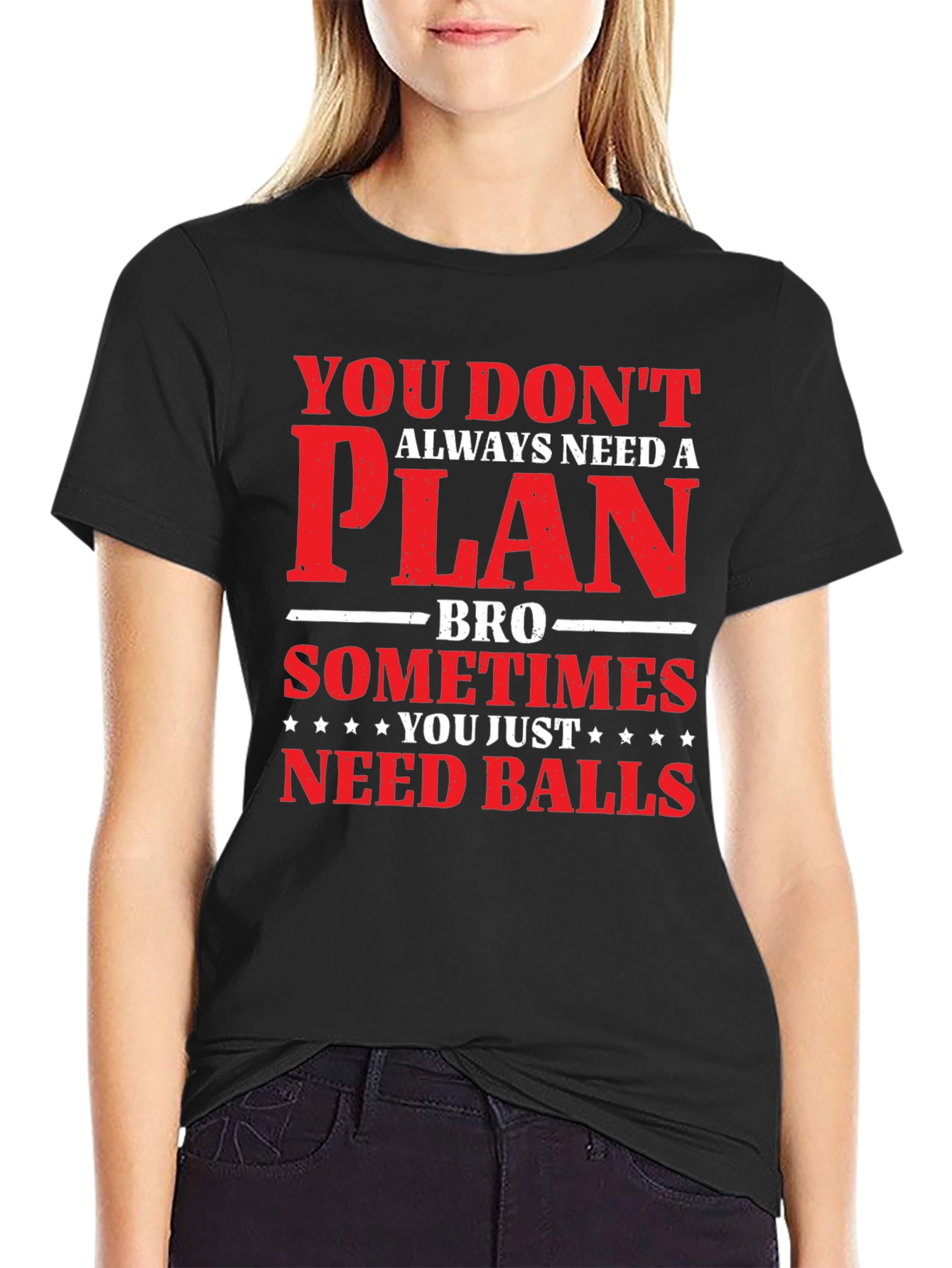 Black You Don't Need a Plan T-Shirt, Mens Graphic Tee view 2