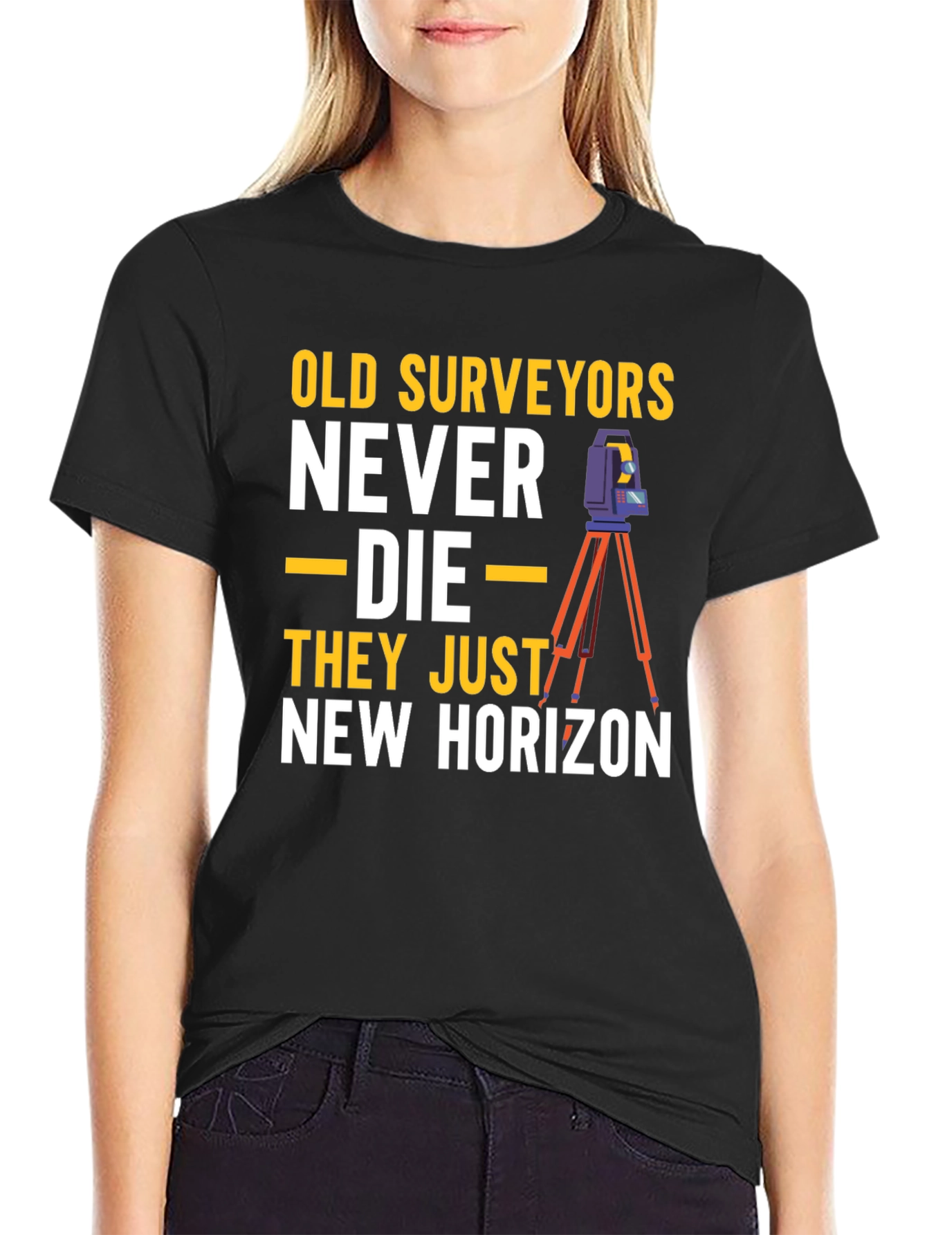 Black Old Surveyors New Horizon Graphic T-Shirt view 2