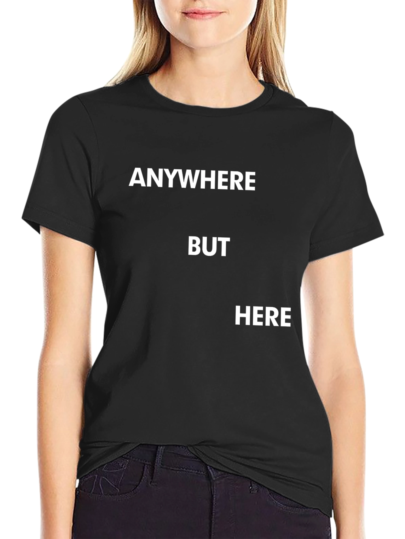 Black Anywhere But Here Black Graphic Tee view 2