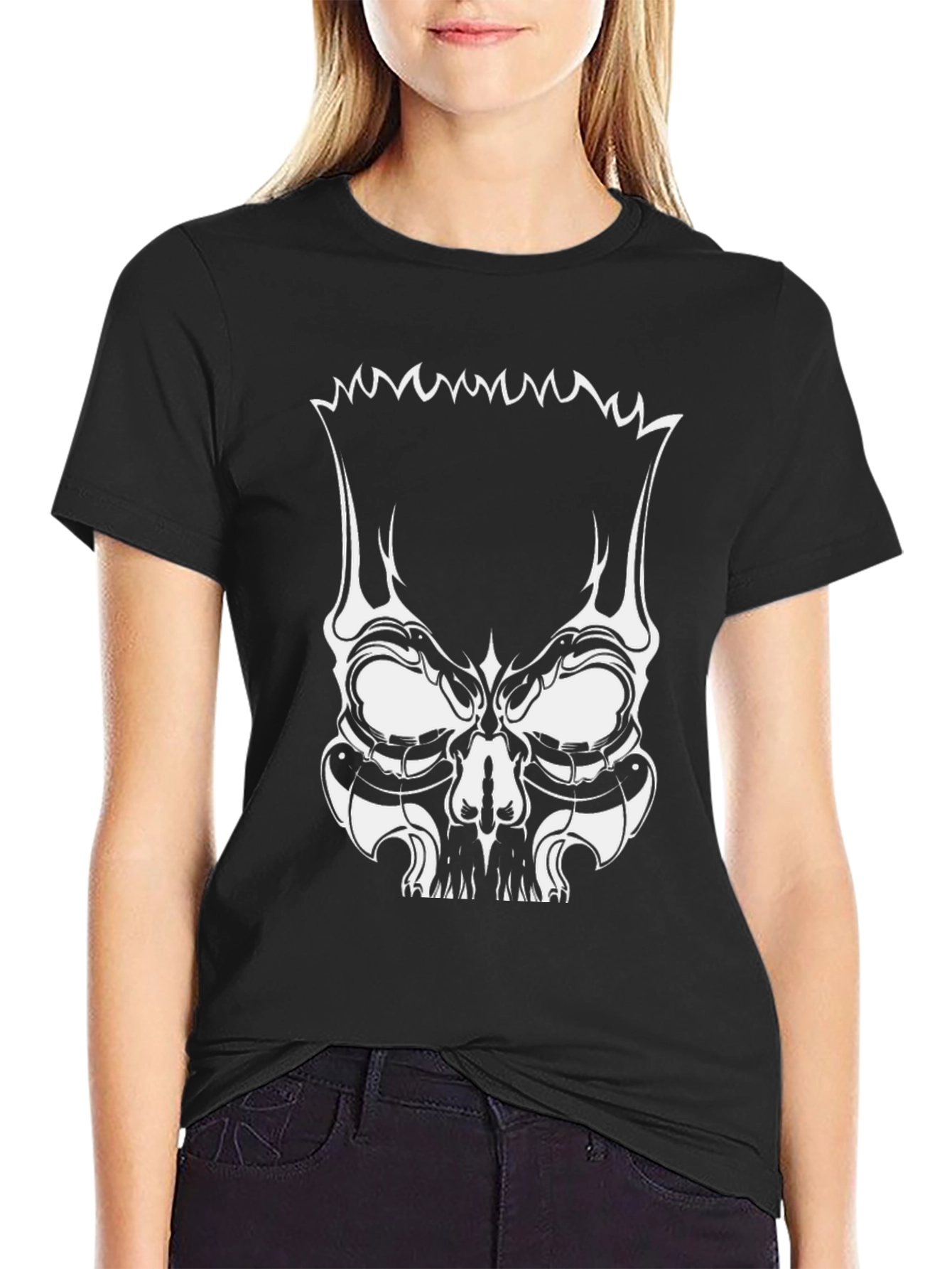 Black Skull Bart Graphic Tee - Mens Black T-Shirt view 2