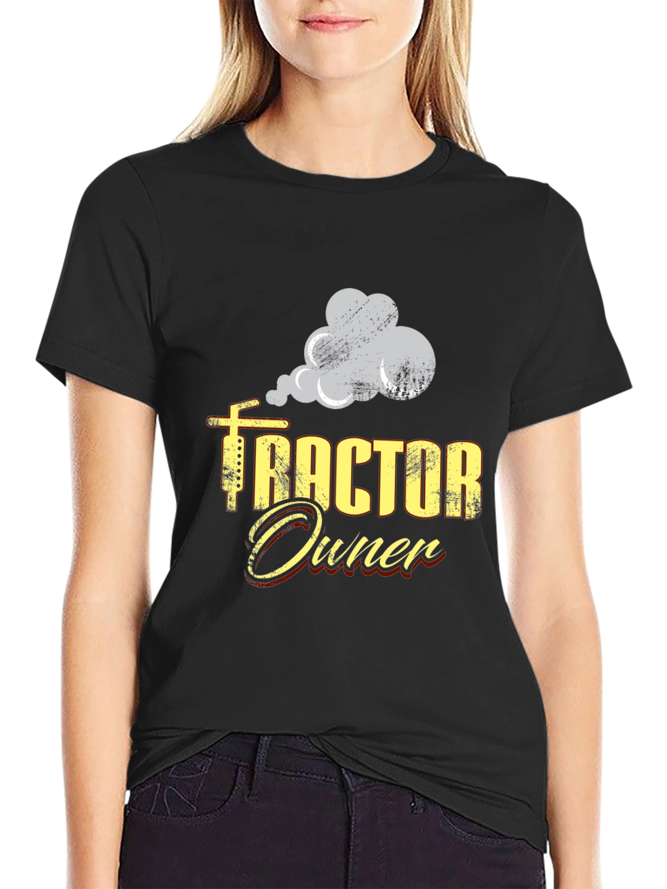 Black Tractor Owner Black Graphic Tee view 2