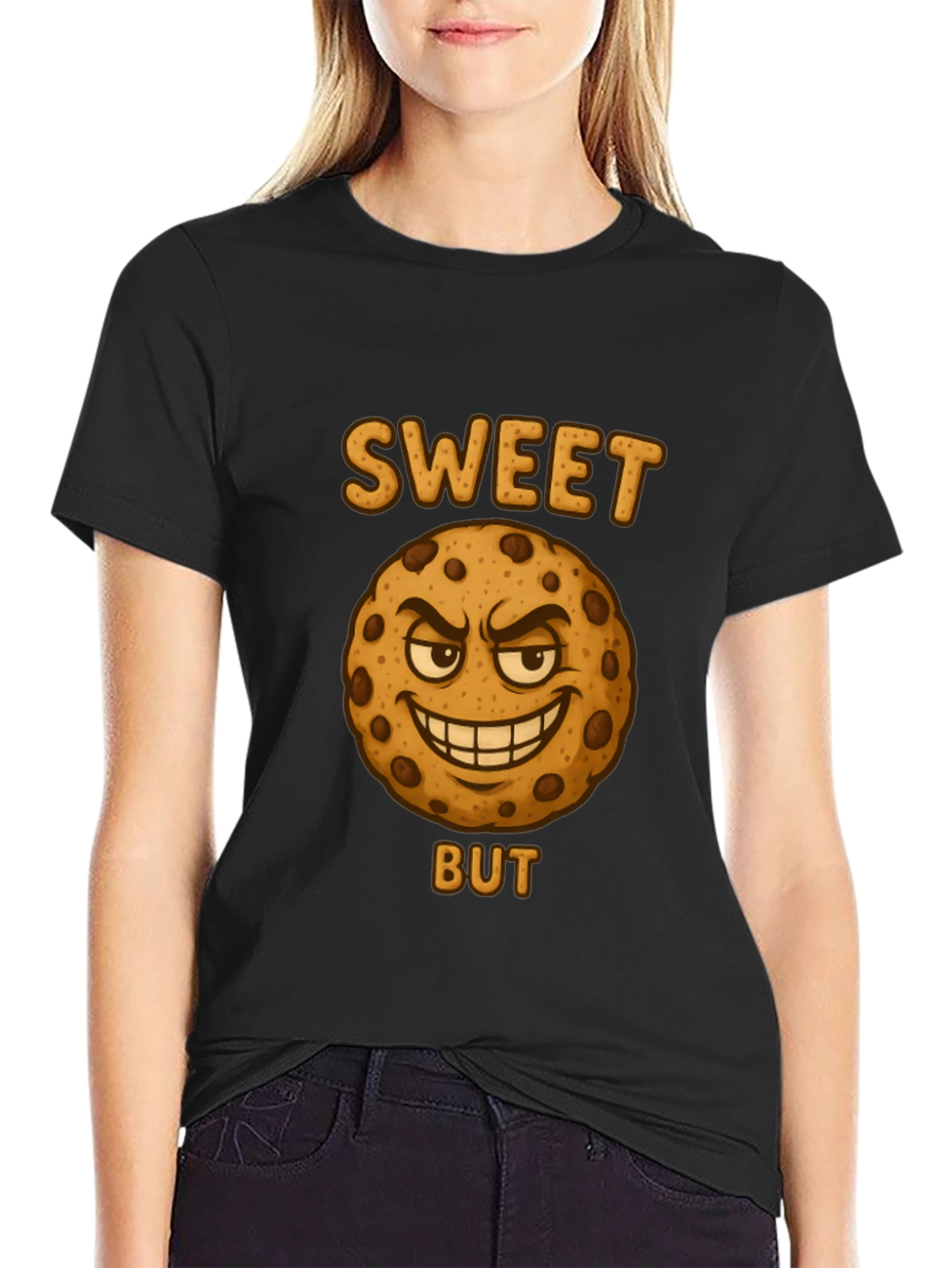 Black Sweet But Evil Cookie Graphic T-Shirt view 2