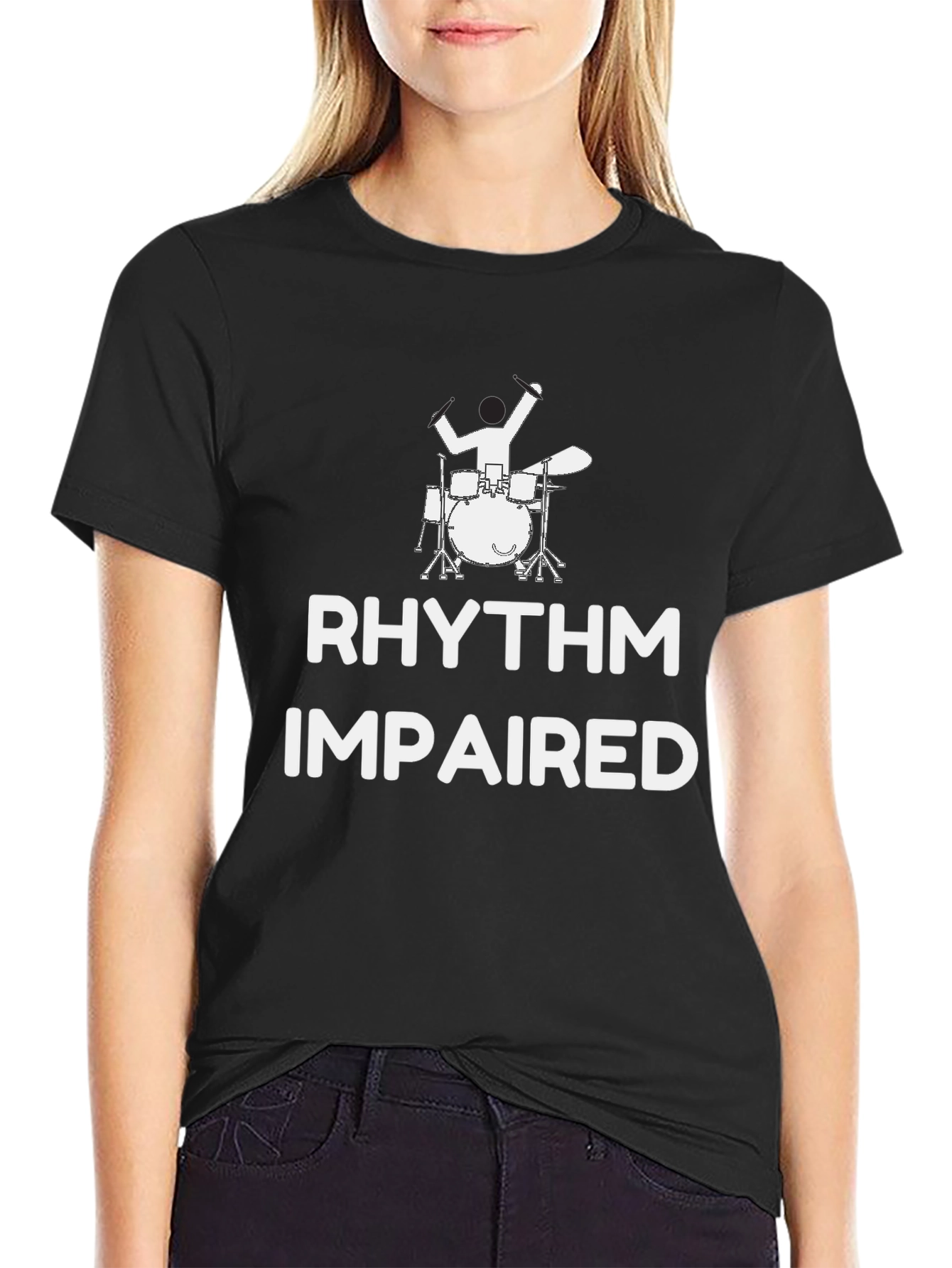 Black Rhythm Impaired Drummer Graphic Tee view 2