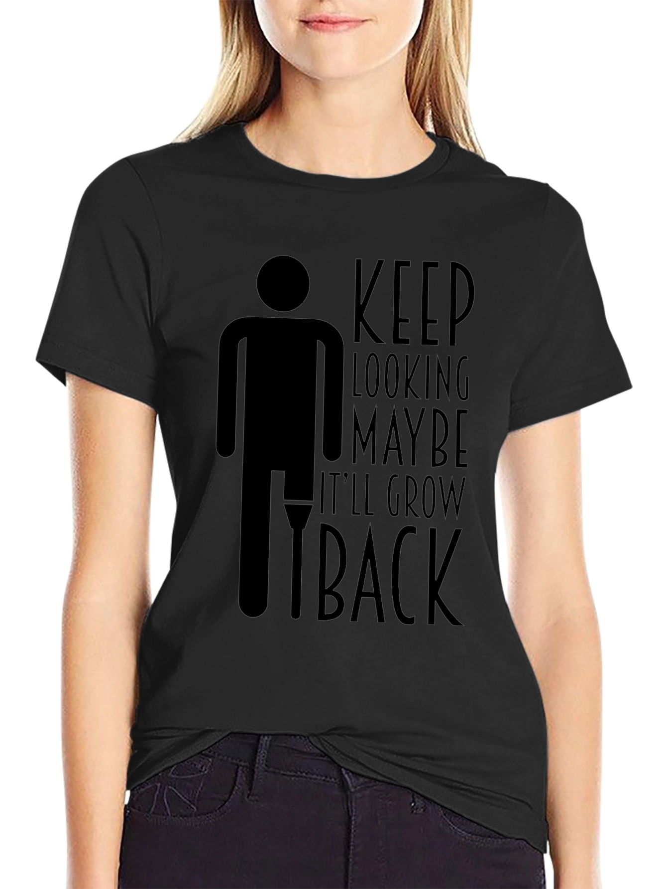 Black Humorous Amputee Humor T-Shirt view 2