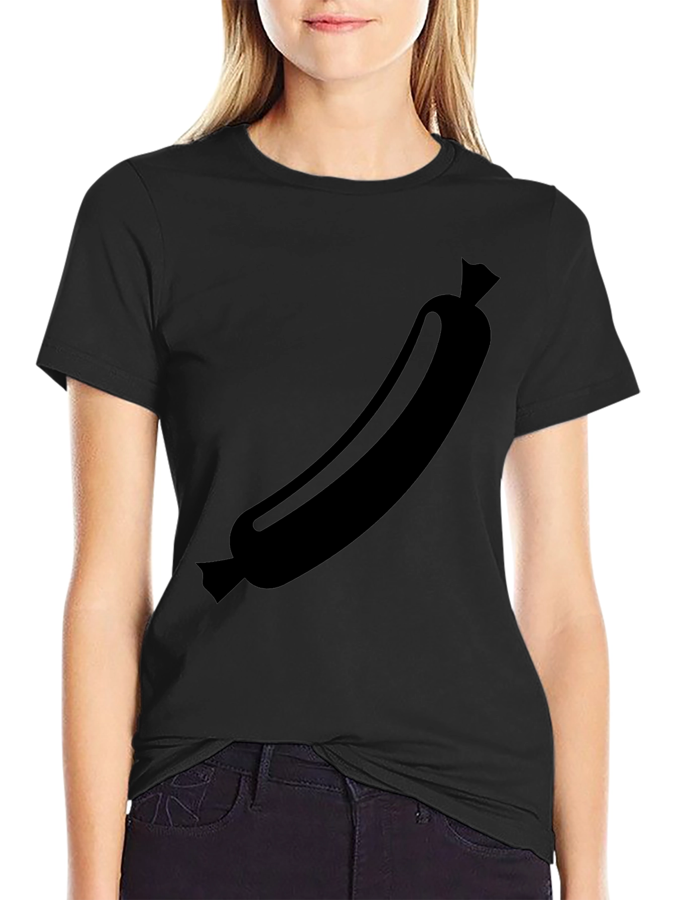 Black Black Sausage Graphic Tee - Funny Food Shirt view 2