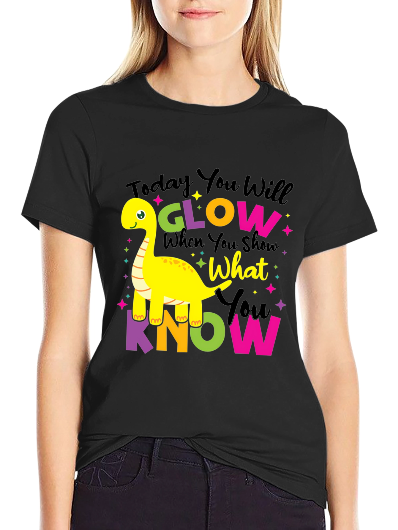 Black Glow What You Know Dino T-Shirt view 2
