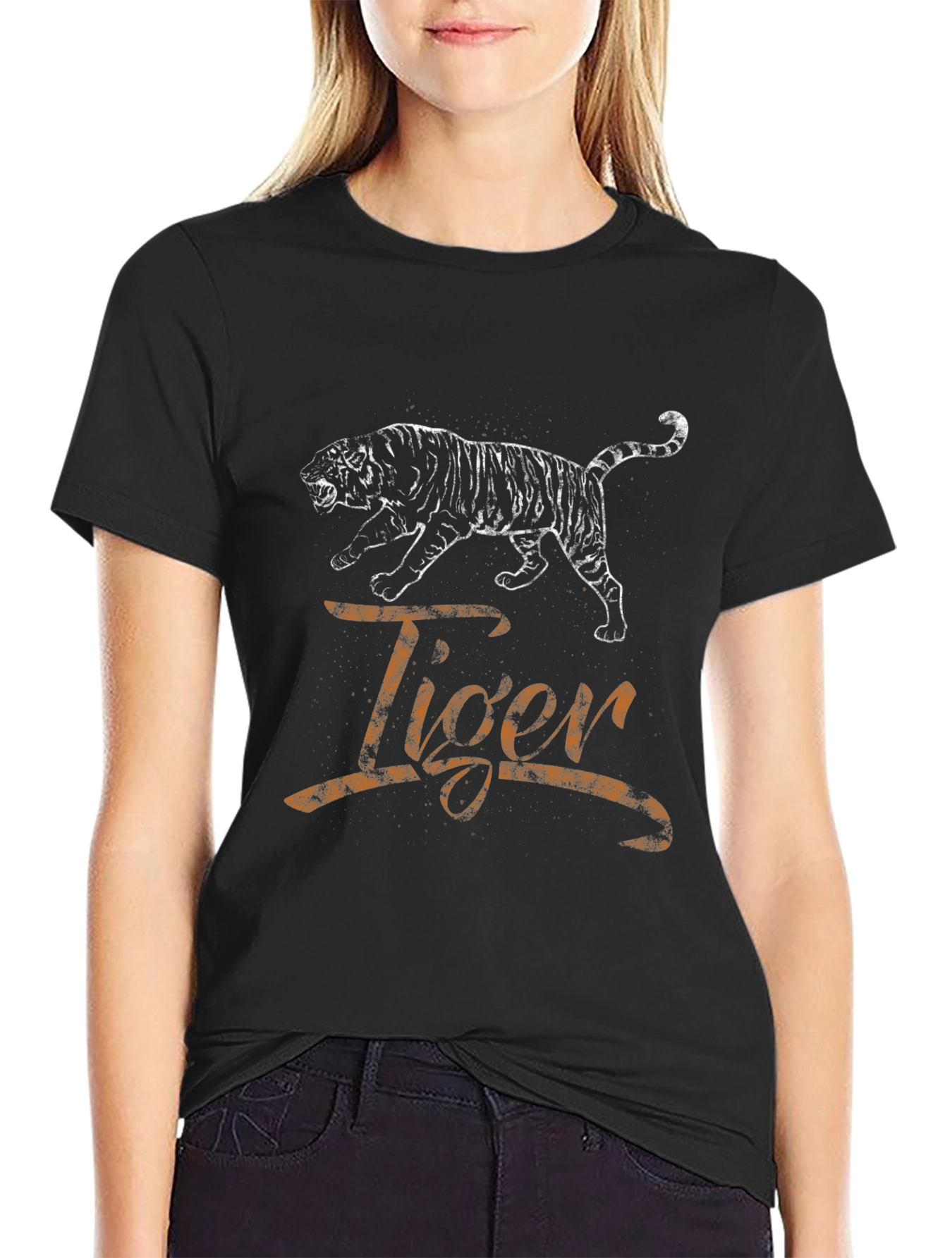 Black Tiger Graphic T-Shirt - Men's Black Tee view 2