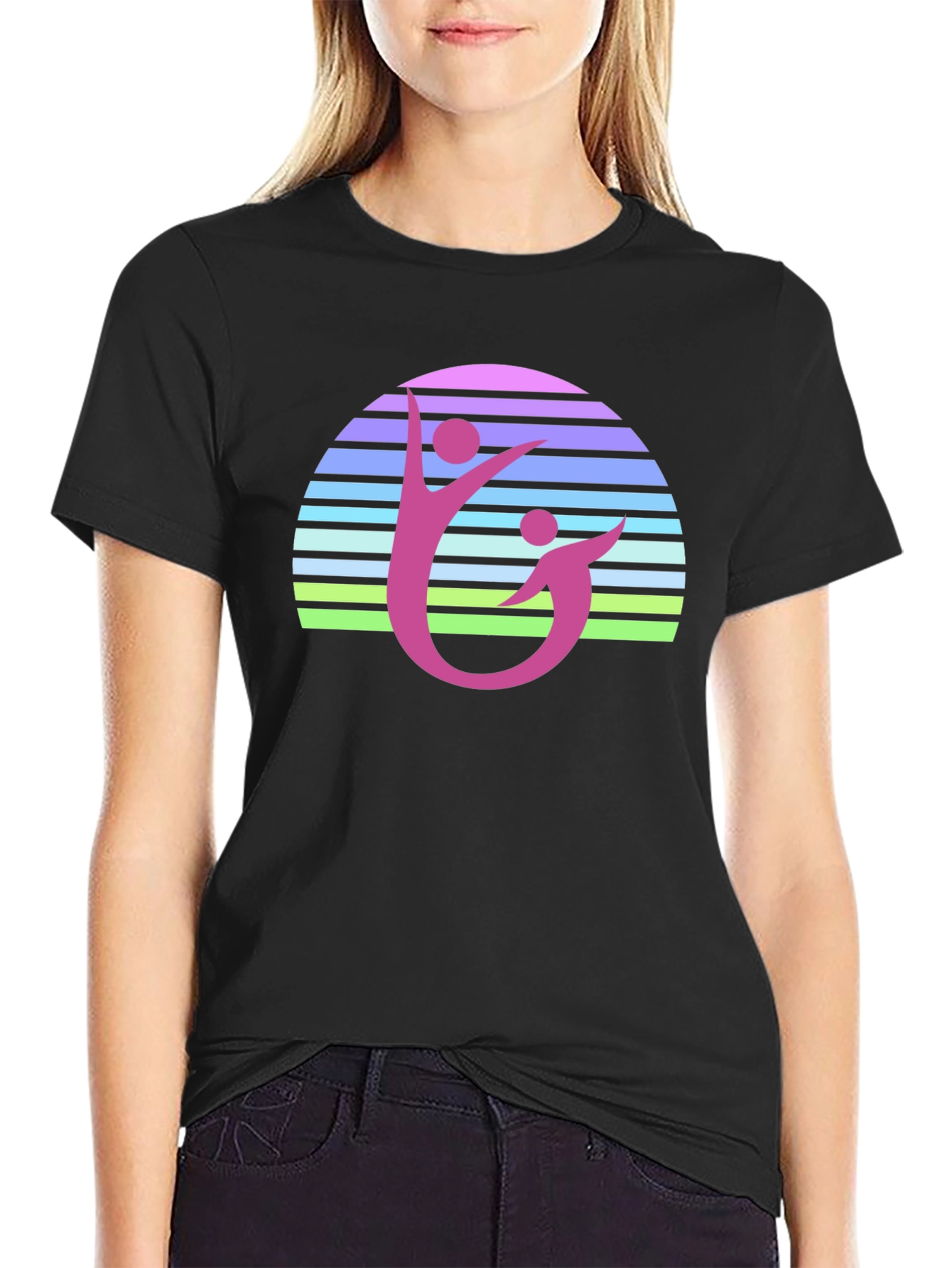 Black Retro Sunset Duo Graphic Tee view 2