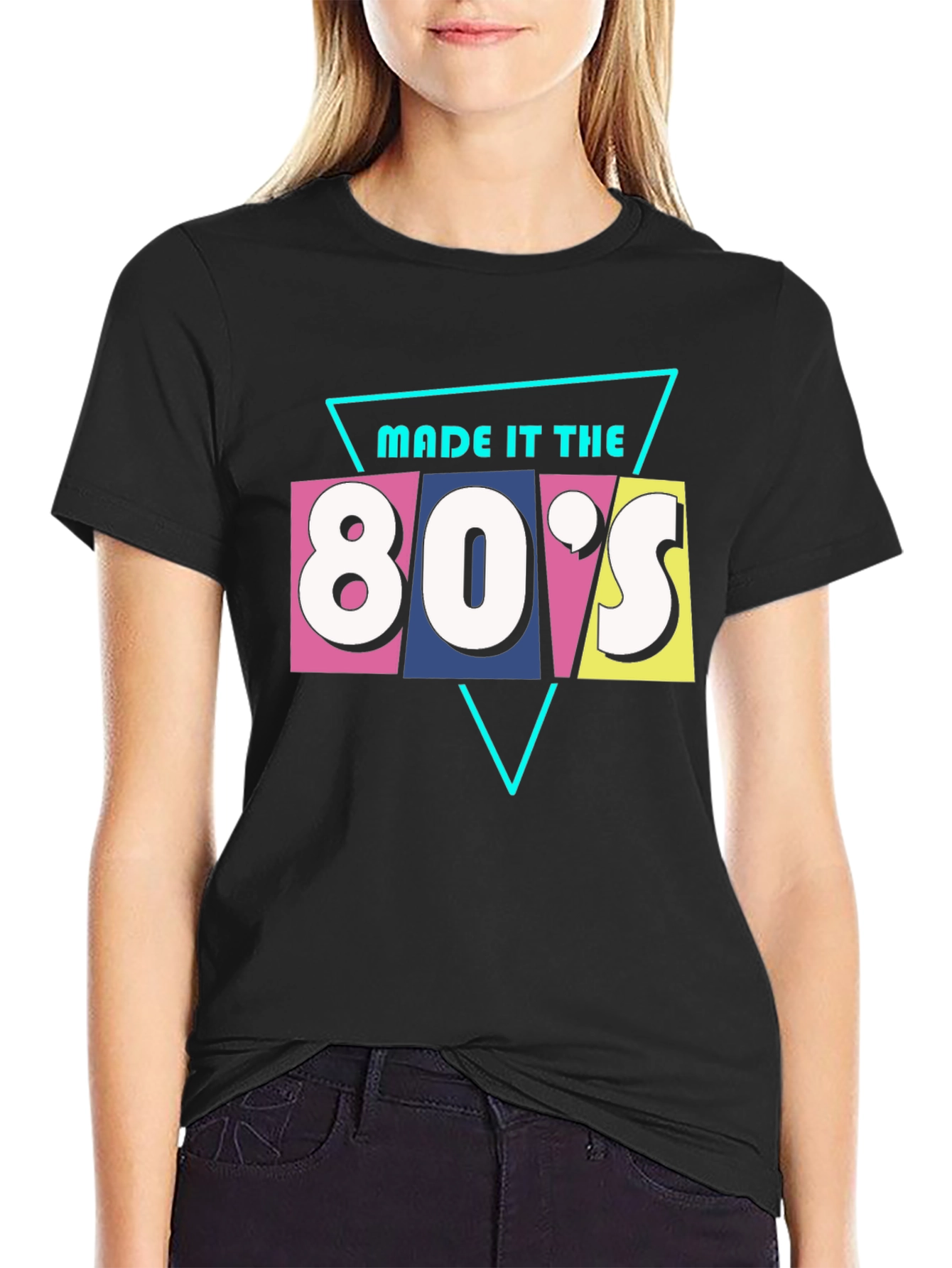 Black Made it the 80s Graphic Tee - Retro Style view 2