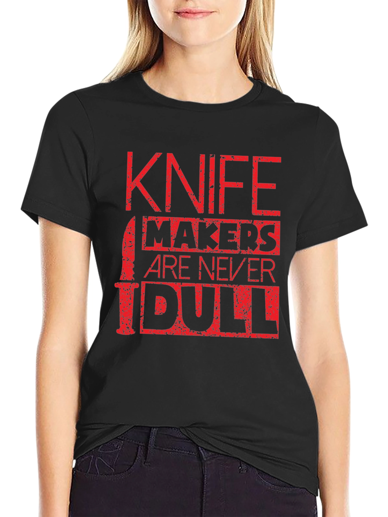 Black Knife Makers Are Never Dull Graphic Tee view 2