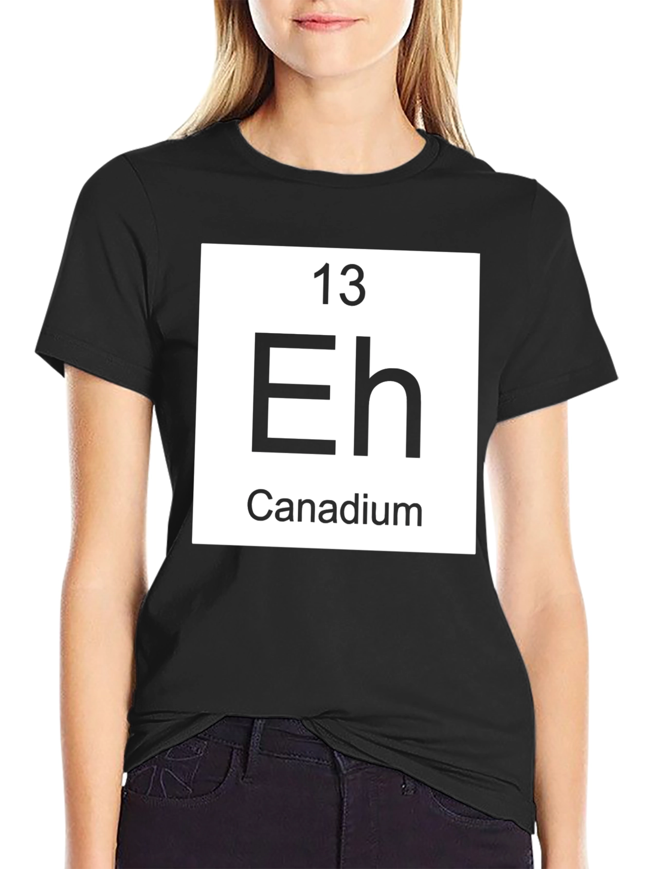 Black Canadium Eh Funny Chemistry T-Shirt view 2